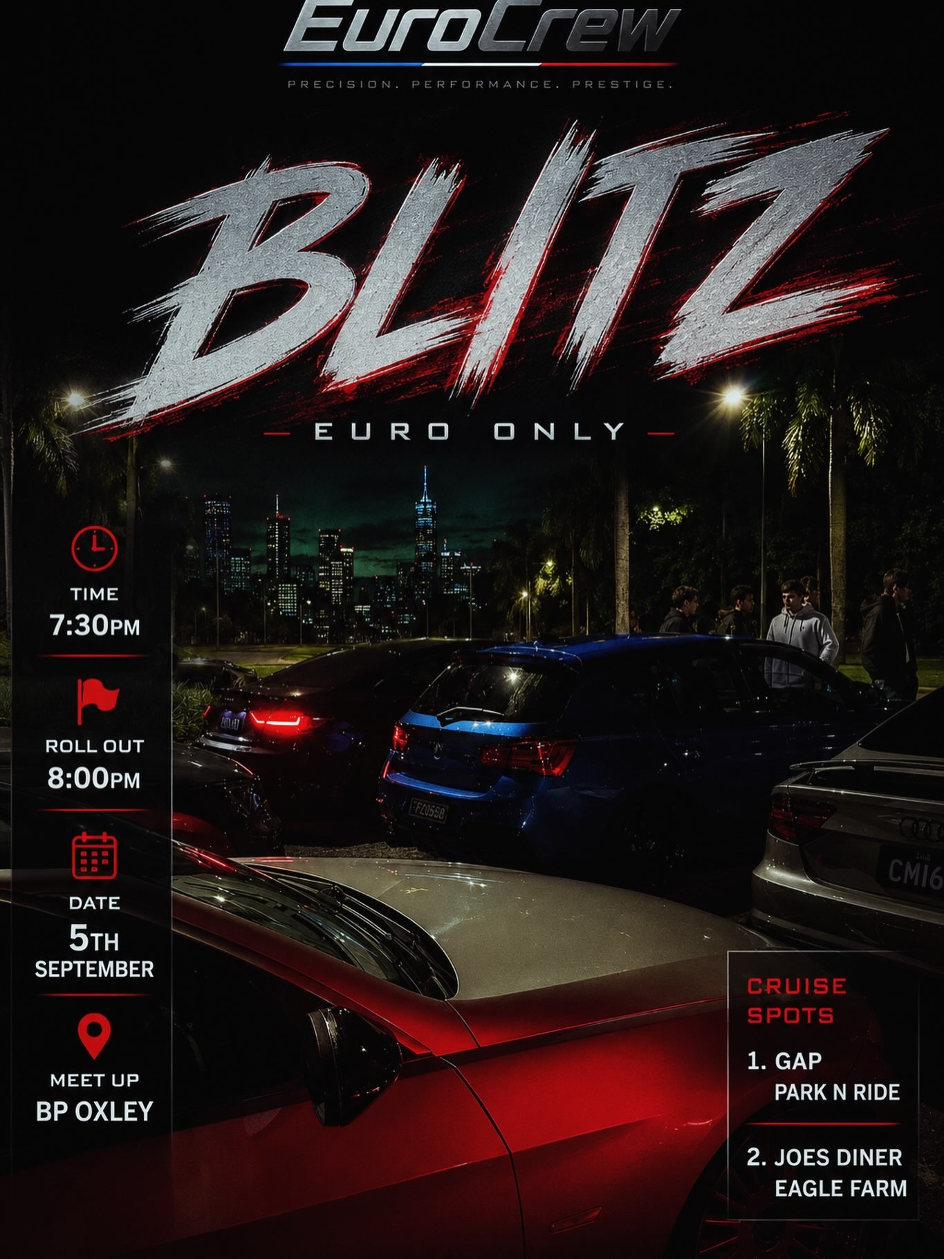 BLITZ — Euro car meet in Brisbane, QLD on Saturday 5 September 2026