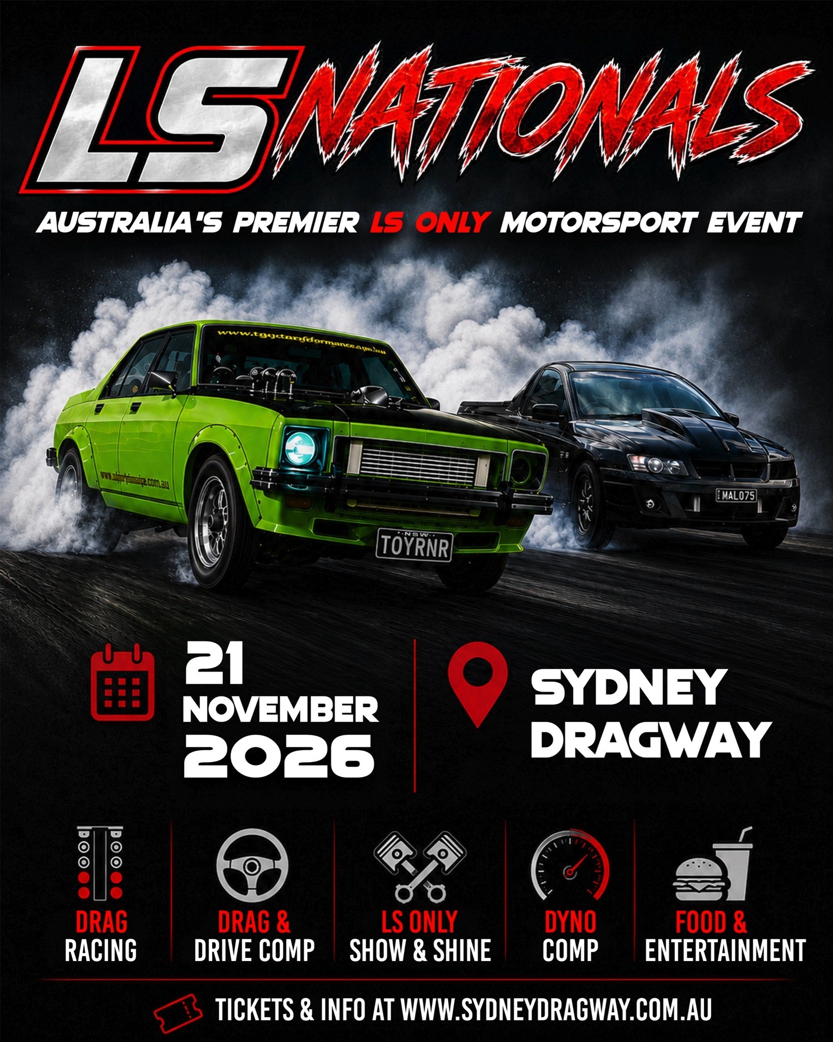 LS Nationals — Muscle spectator event in Sydney, NSW on Saturday 21 November 2026