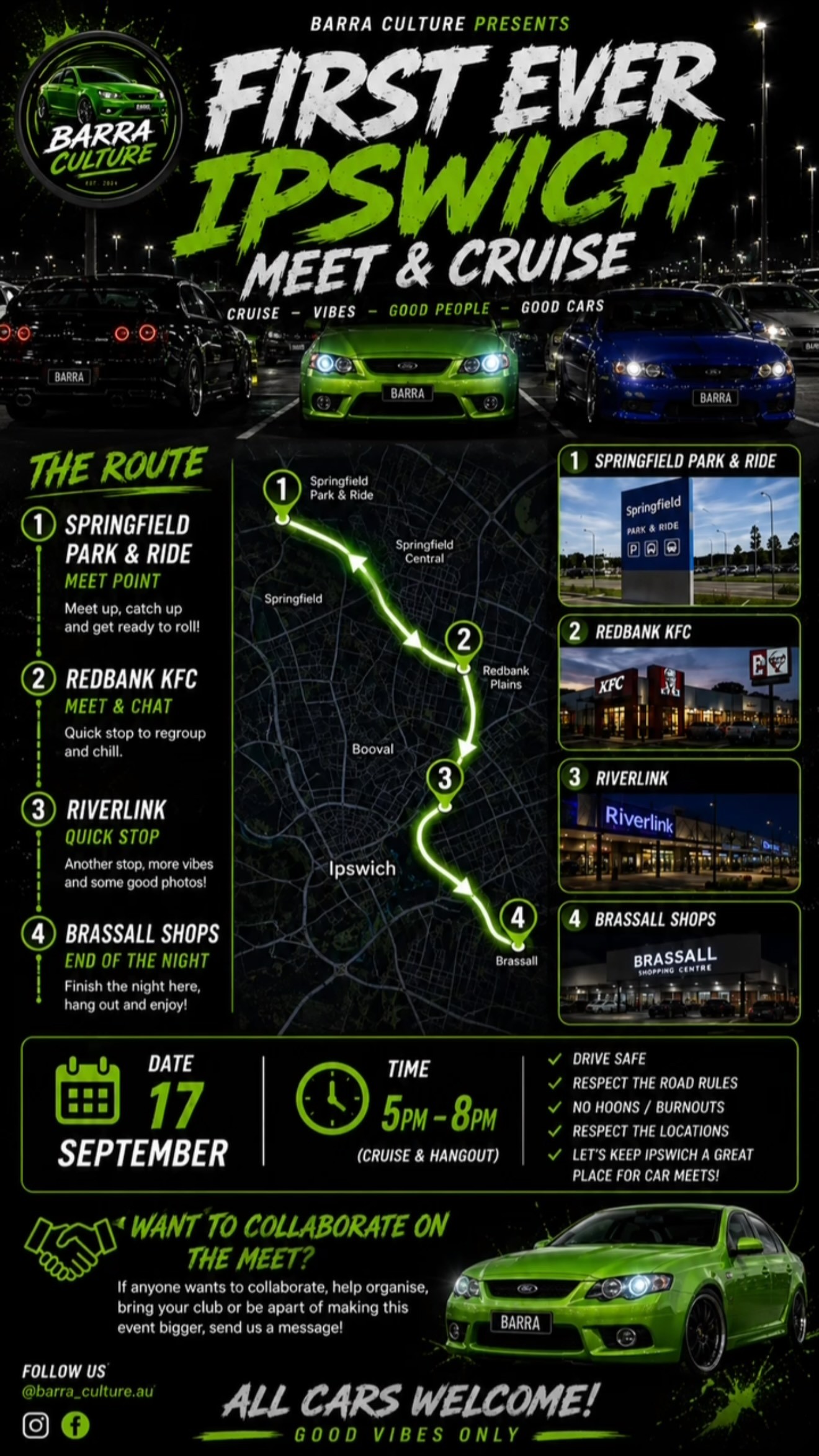 First Ever Ipswich Meet & Cruise — Muscle car meet in Brisbane, QLD on Thursday 17 September 2026