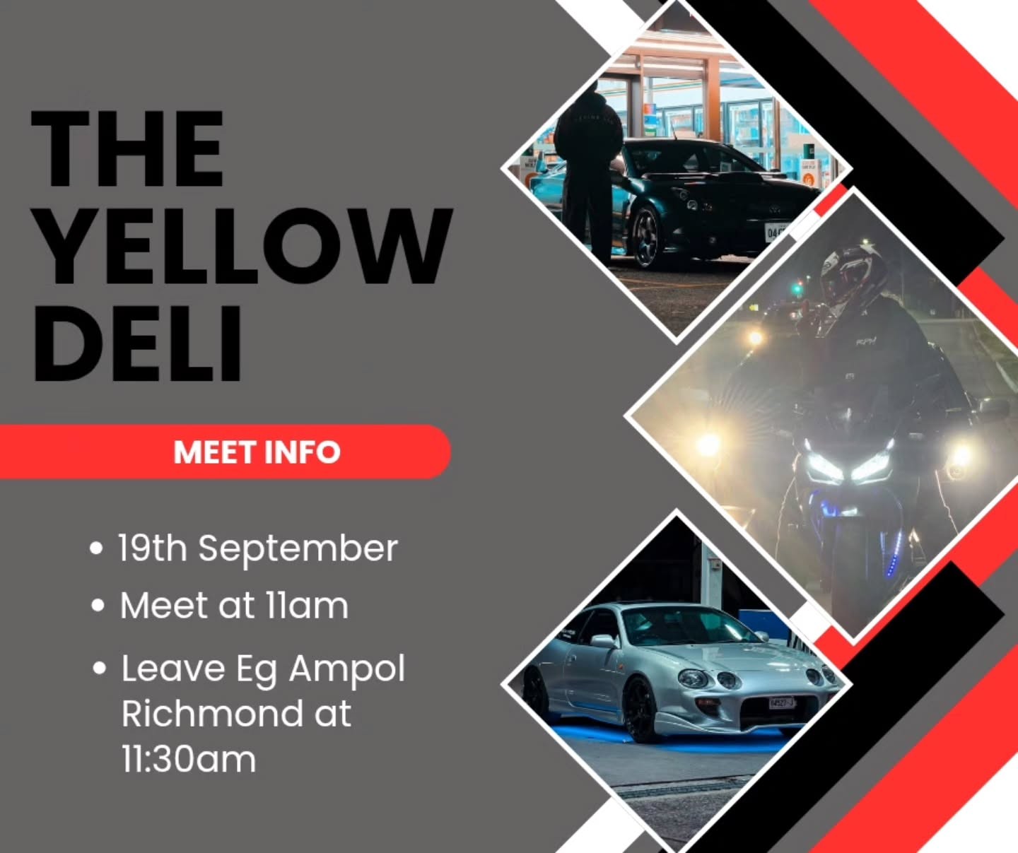 The Yellow Deli Ride/Drive — JDM car meet in Sydney, NSW on Saturday 19 September 2026
