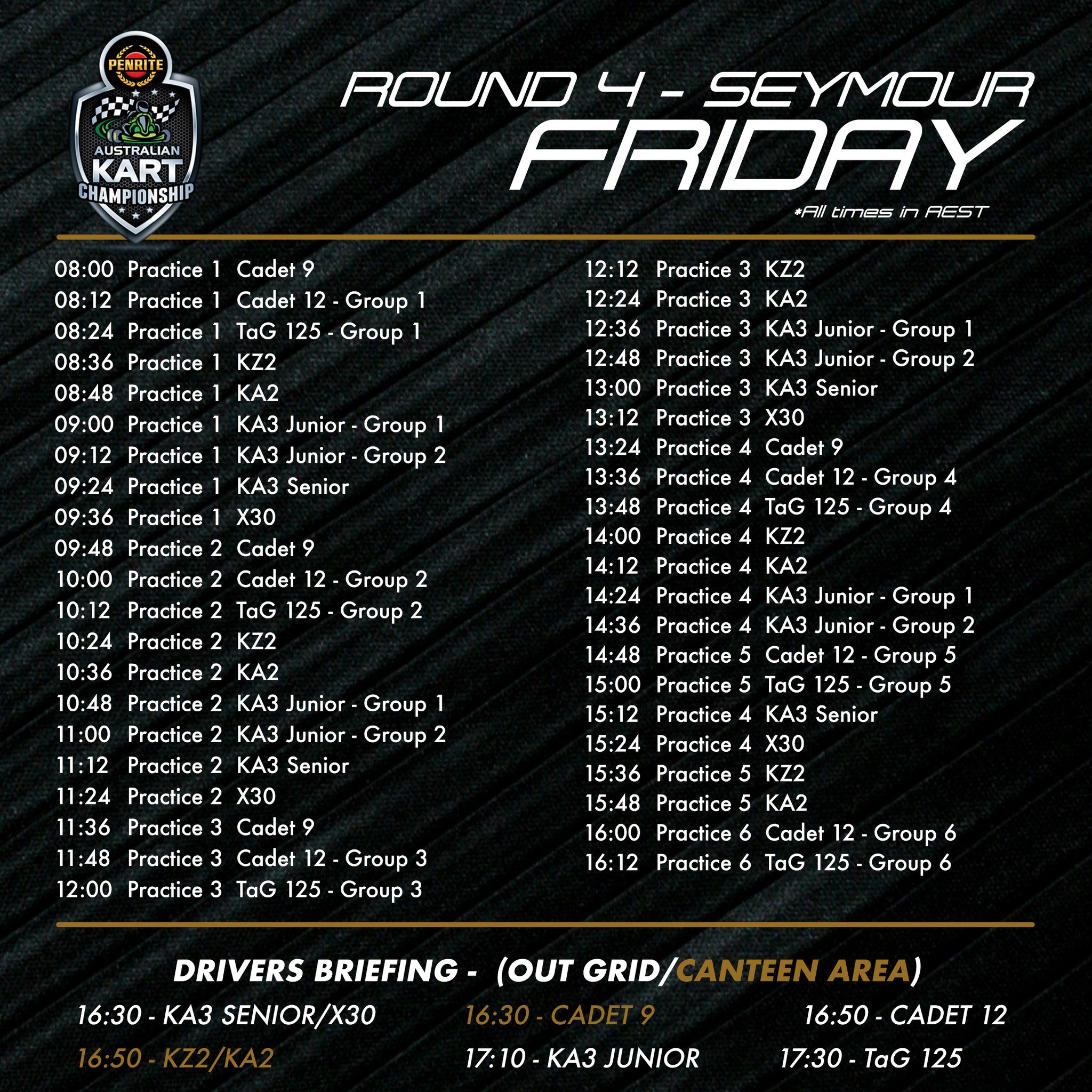 Penrite Australian Kart Championship - Round 4 — spectator event in Melbourne, VIC on Friday 4 September 2026