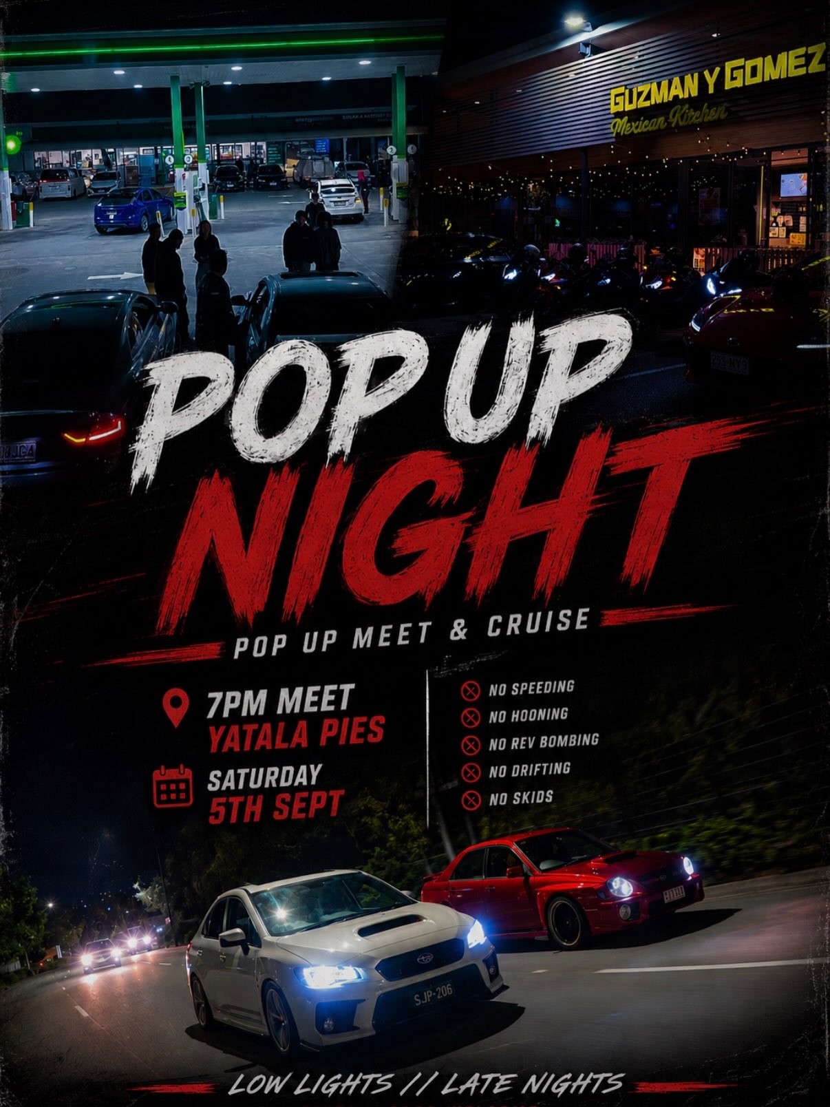 Pop Up Night — Stance/JDM car meet in Brisbane, QLD on Saturday 5 September 2026