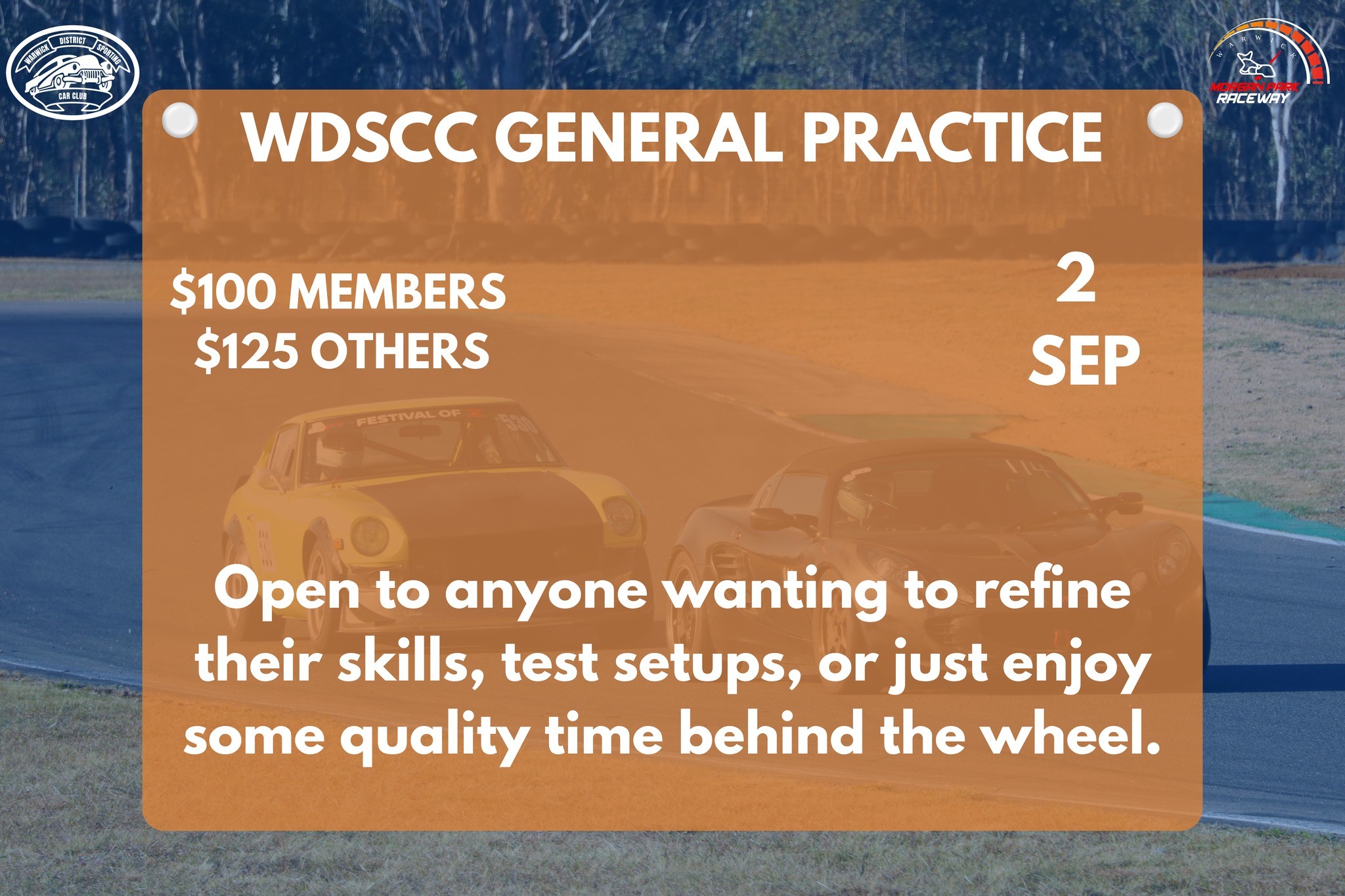 WDSCC General Practice — Muscle track day in Brisbane, QLD on Wednesday 2 September 2026