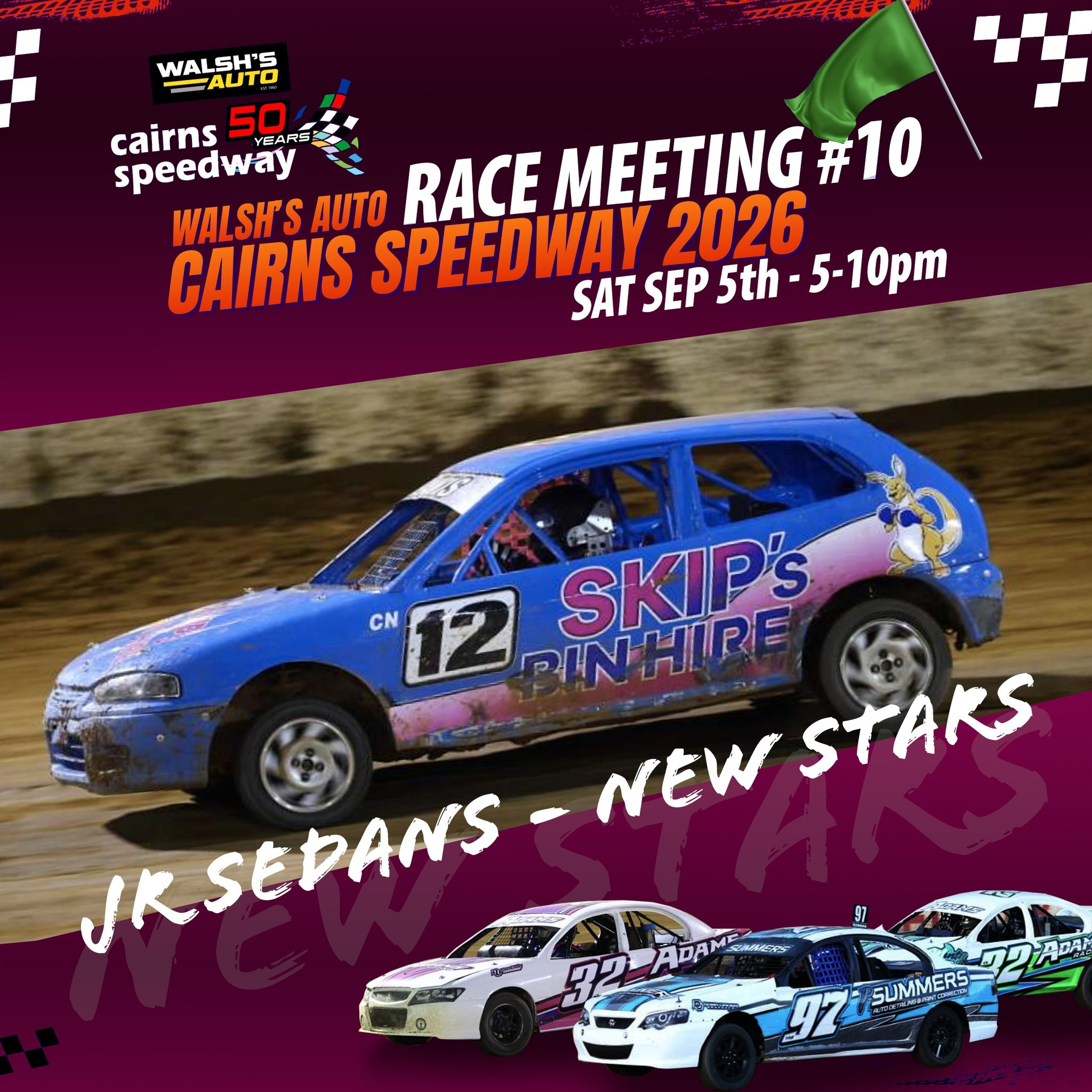 Walsh's Auto Race Meeting #10 — Muscle spectator event in Cairns, QLD on Saturday 5 September 2026