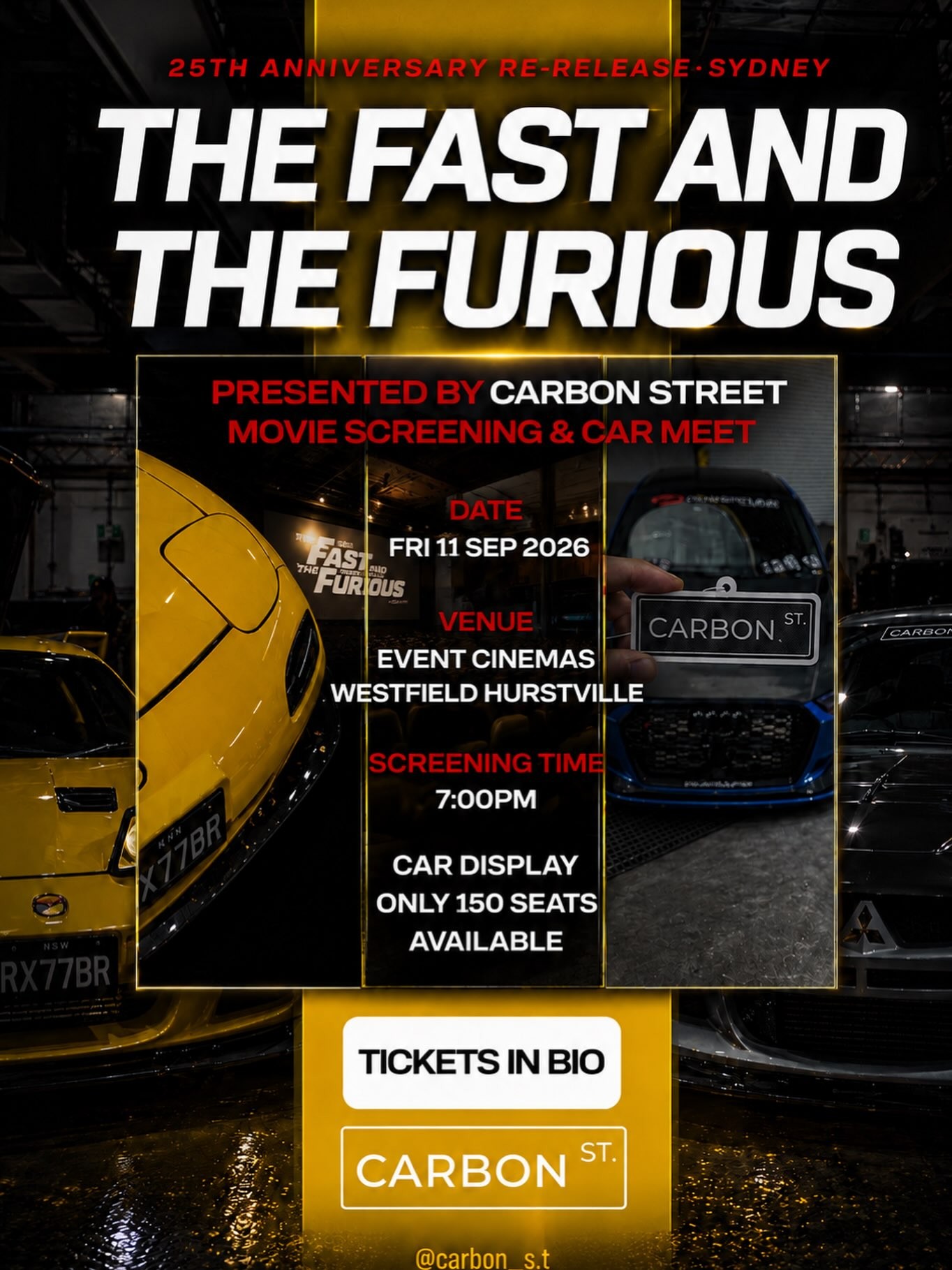 The Fast and the Furious 25th Anniversary Re-Release — JDM car meet in Sydney, NSW on Friday 11 September 2026