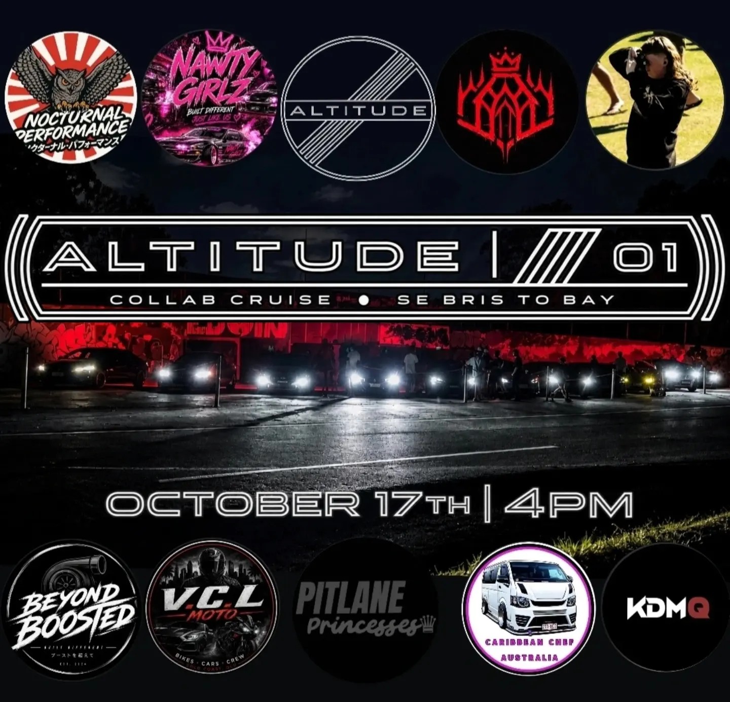 Altitude 01 Collab Cruise — JDM/Stance car meet in Brisbane, QLD on Saturday 17 October 2026