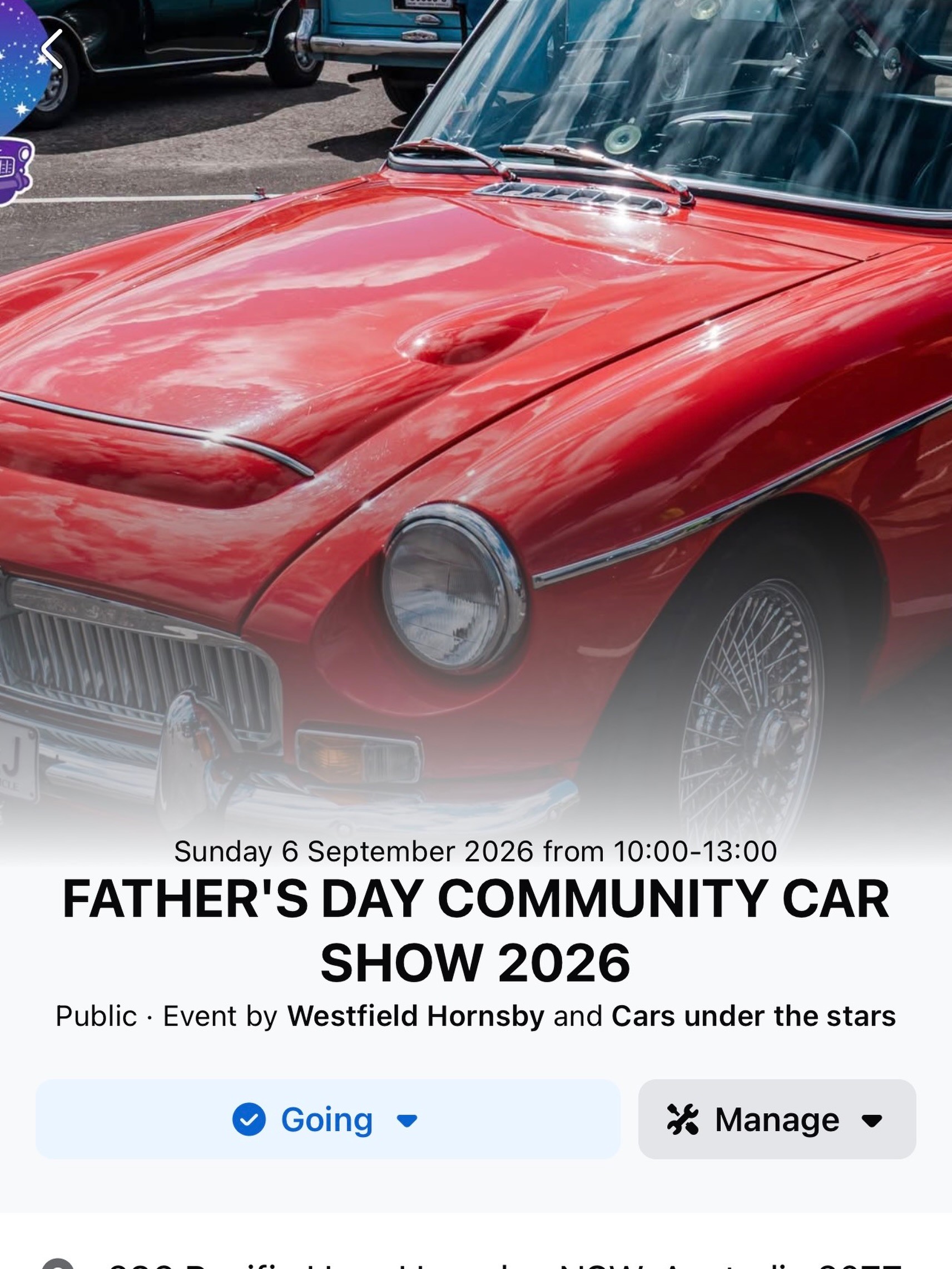 Father's Day Community Car Show 2026 — Classic car meet in Sydney, NSW on Sunday 6 September 2026