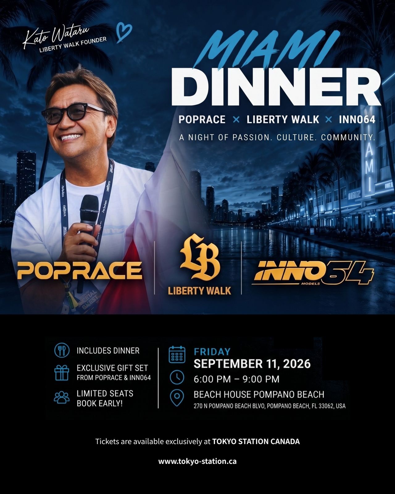Miami Dinner — JDM car meet in International on Friday 11 September 2026