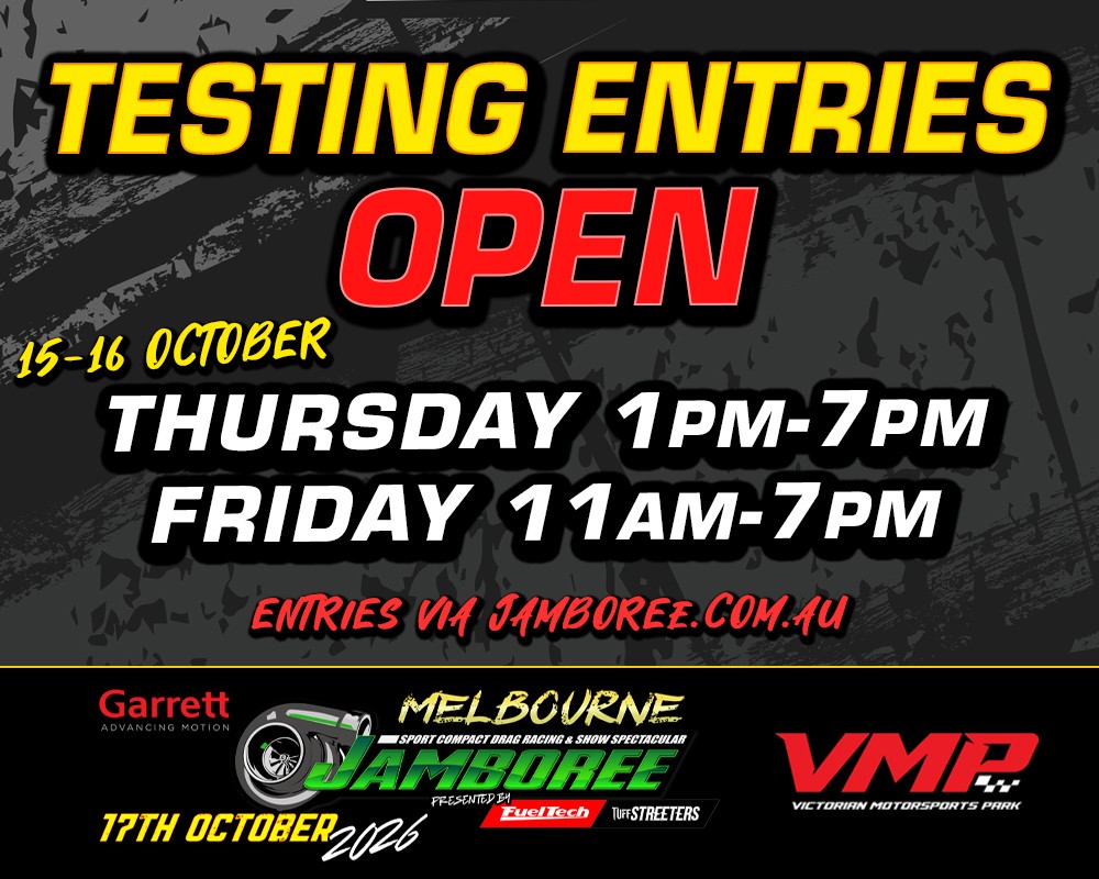 Melbourne Jamboree Testing Days — JDM track day in Melbourne, VIC on Thursday 15 October 2026