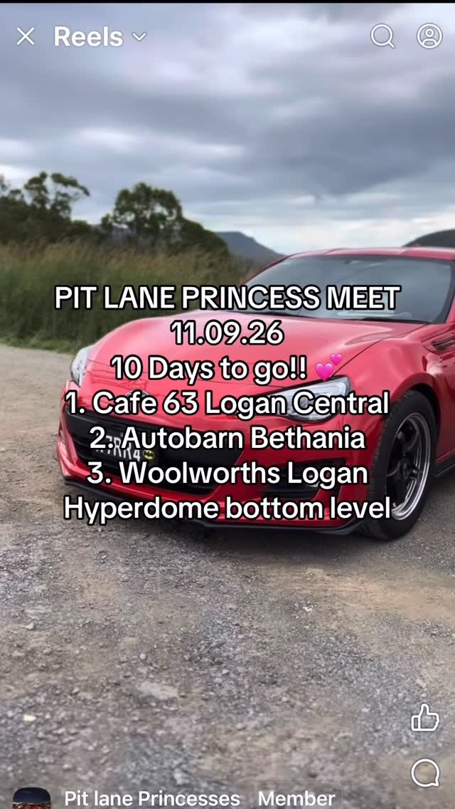 Pitlane Princesses Car Cruise — car meet in Brisbane, QLD on Friday 11 September 2026