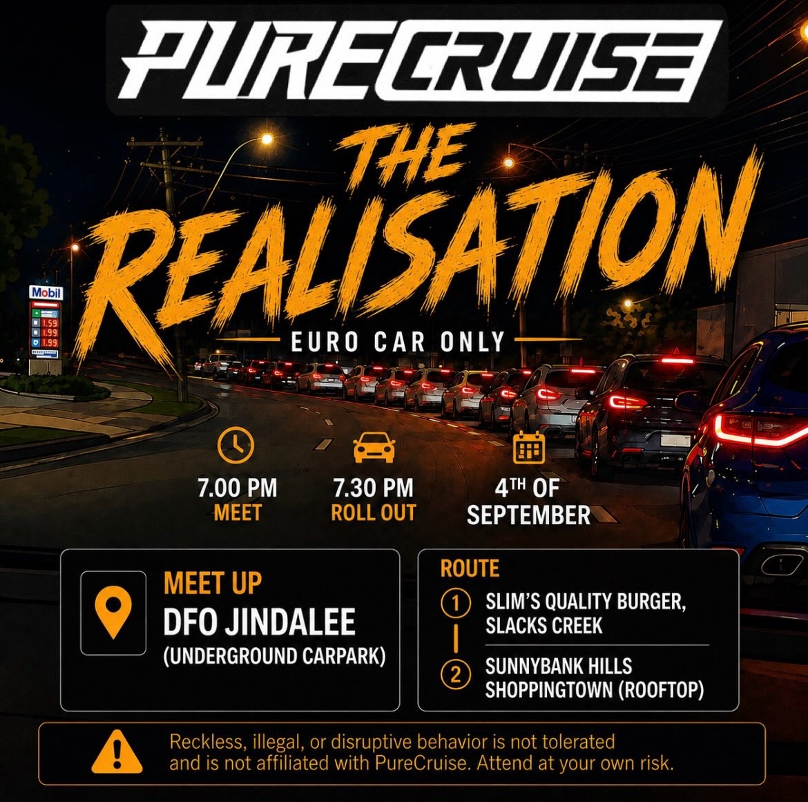 The Realisation — Euro car meet in Brisbane, QLD on Friday 4 September 2026