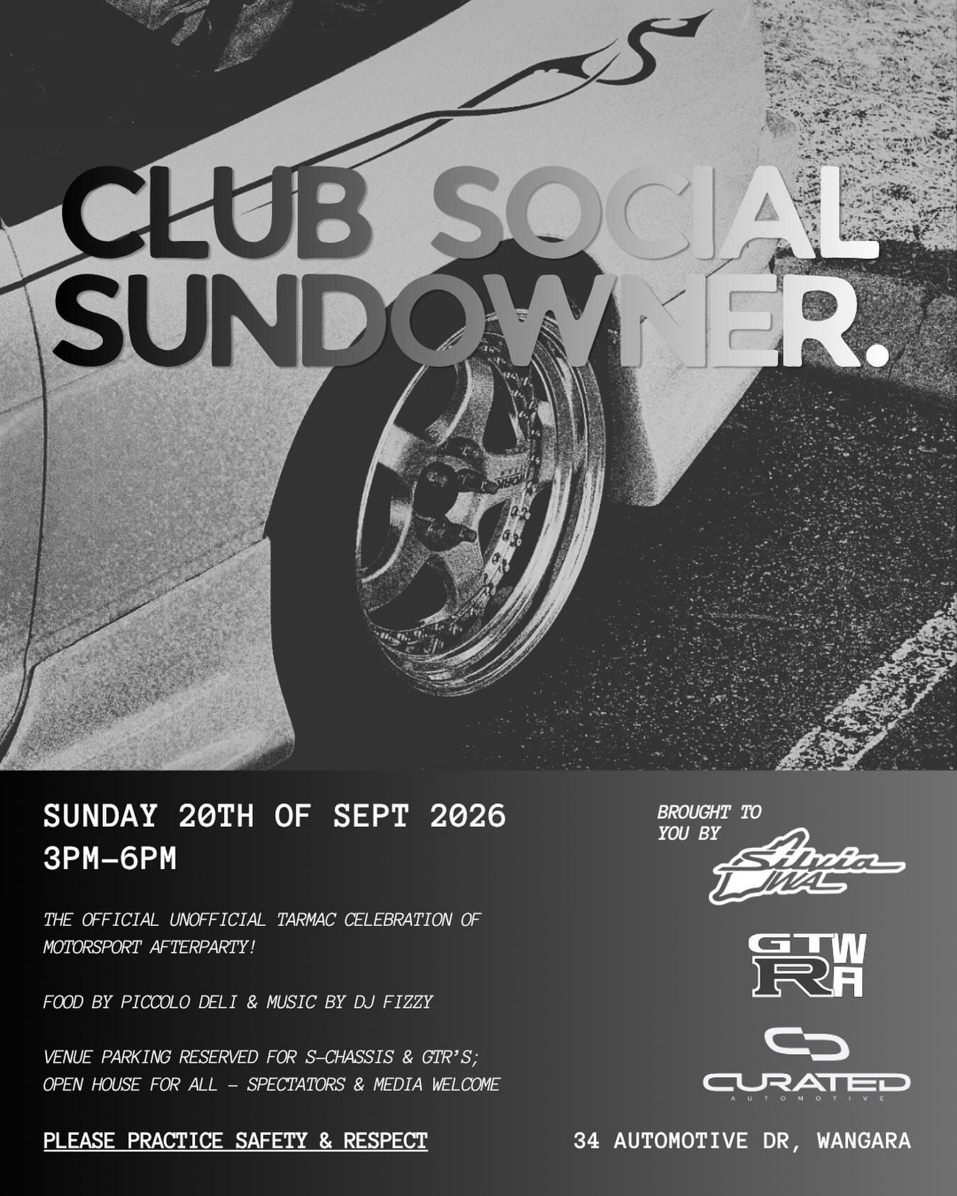 Club Social Sundowner — JDM car meet in Perth, WA on Sunday 20 September 2026