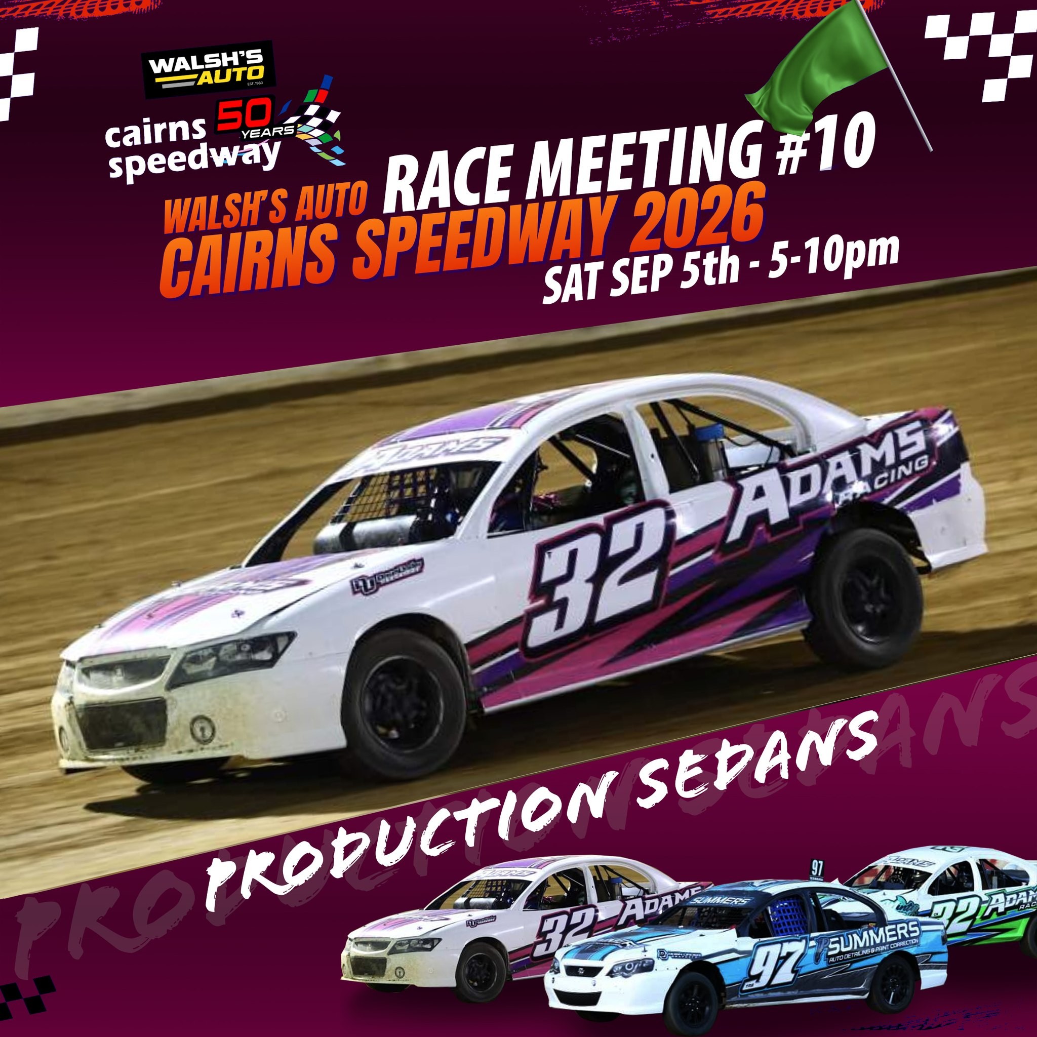 Walsh's Auto Race Meeting #10 — Muscle spectator event in Cairns, QLD on Saturday 5 September 2026