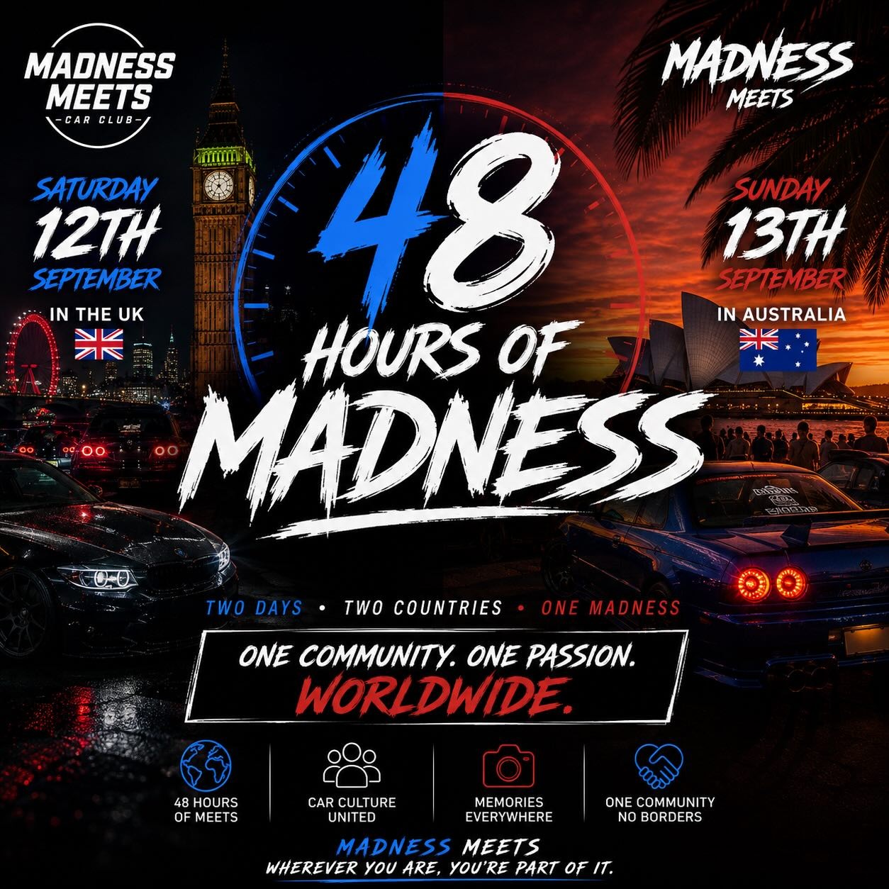 48 Hours of Madness — Muscle/JDM car meet in Sydney, NSW on Saturday 12 September 2026