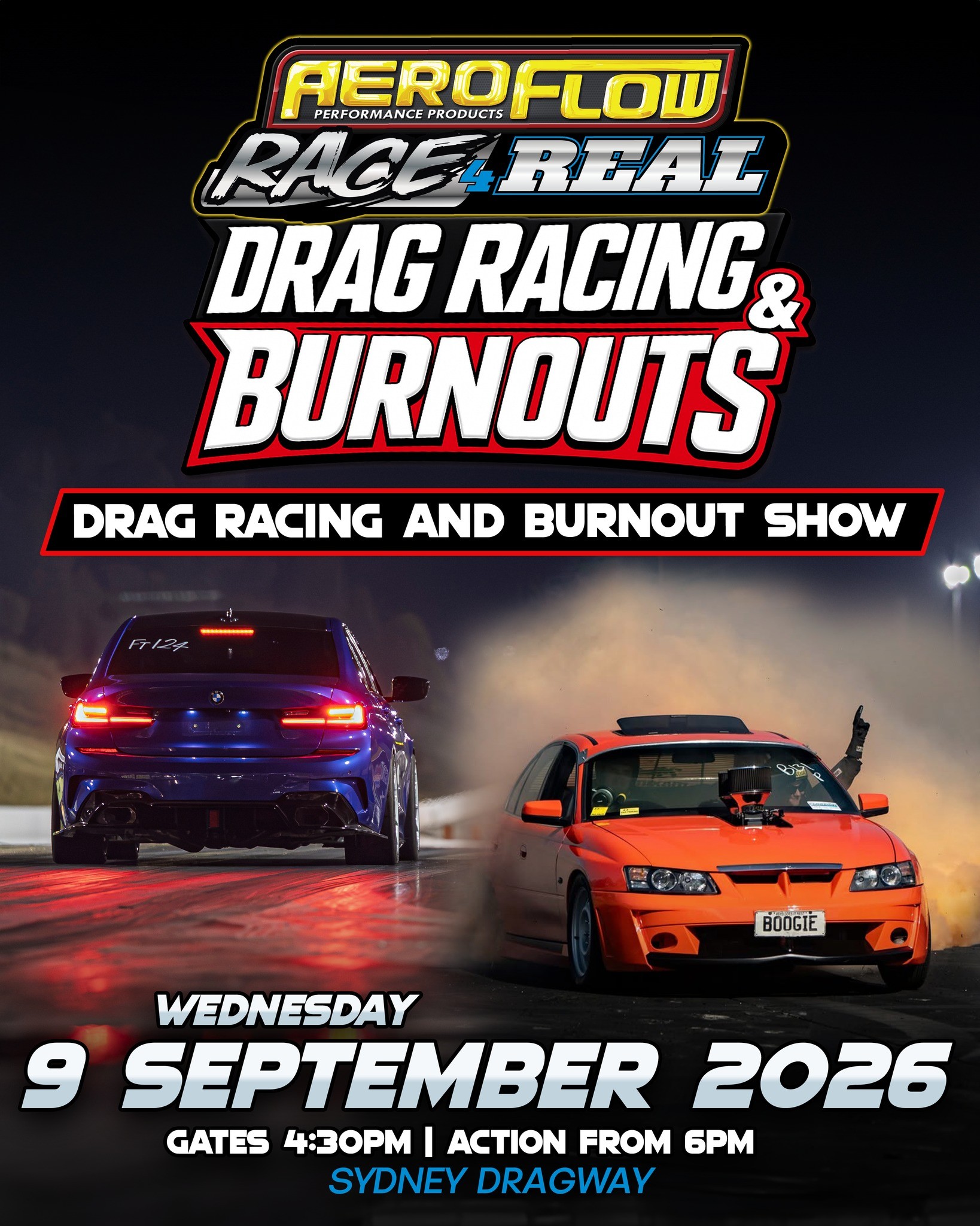 Aeroflow Race 4 Real — Muscle track day in Sydney, NSW on Wednesday 9 September 2026