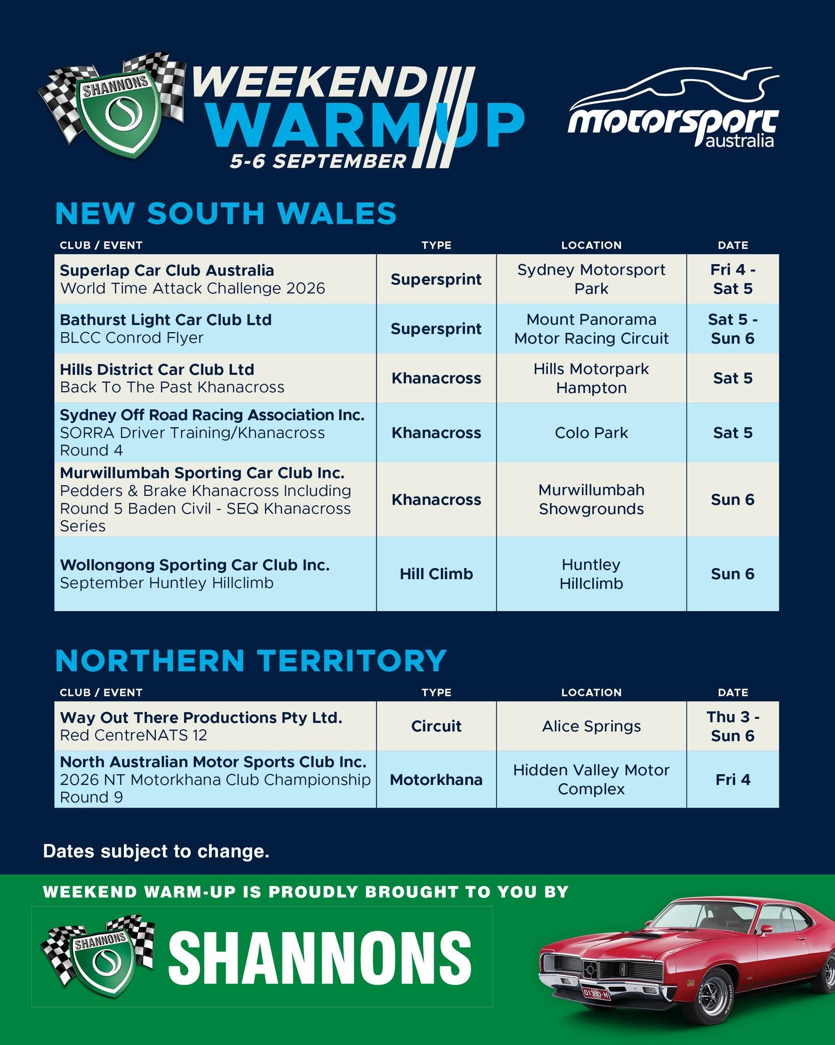 World Time Attack Challenge 2026 — JDM spectator event in Sydney, NSW on Friday 4 September 2026