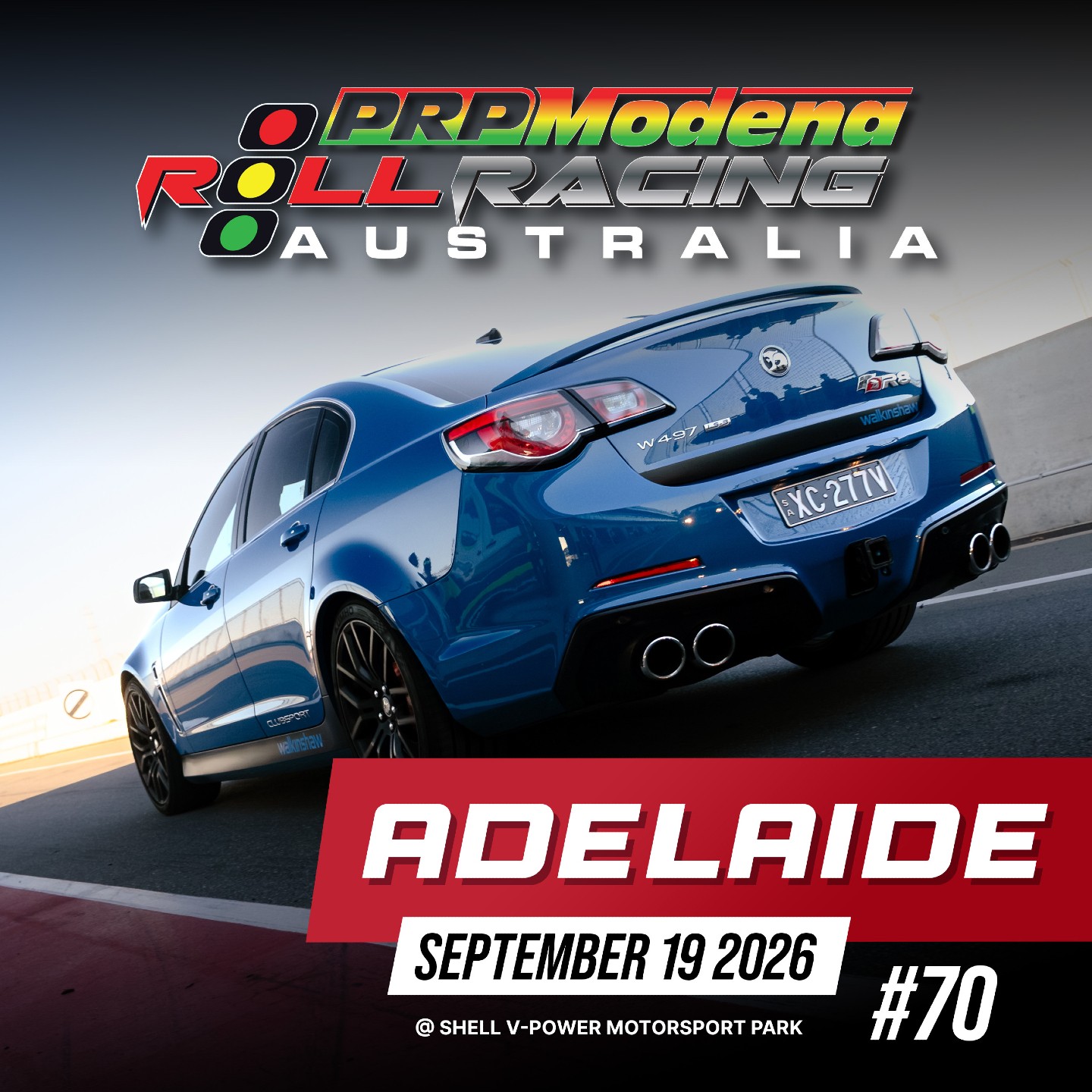 PRP Modena Roll Racing Adelaide #70 — Muscle/JDM track day in Adelaide, SA on Saturday 19 September 2026
