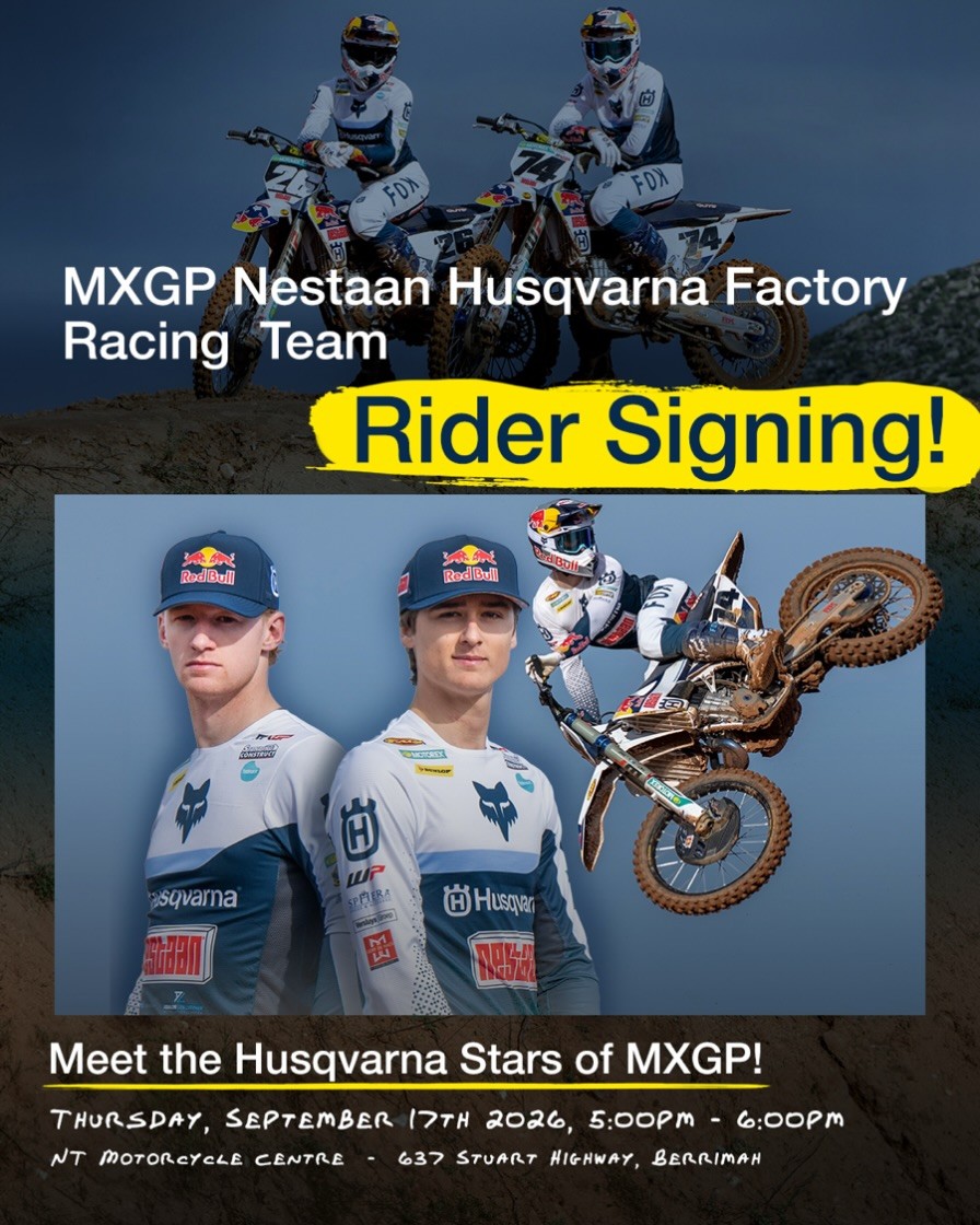 Husqvarna Rider Signing — car meet in Darwin, NT on Thursday 17 September 2026