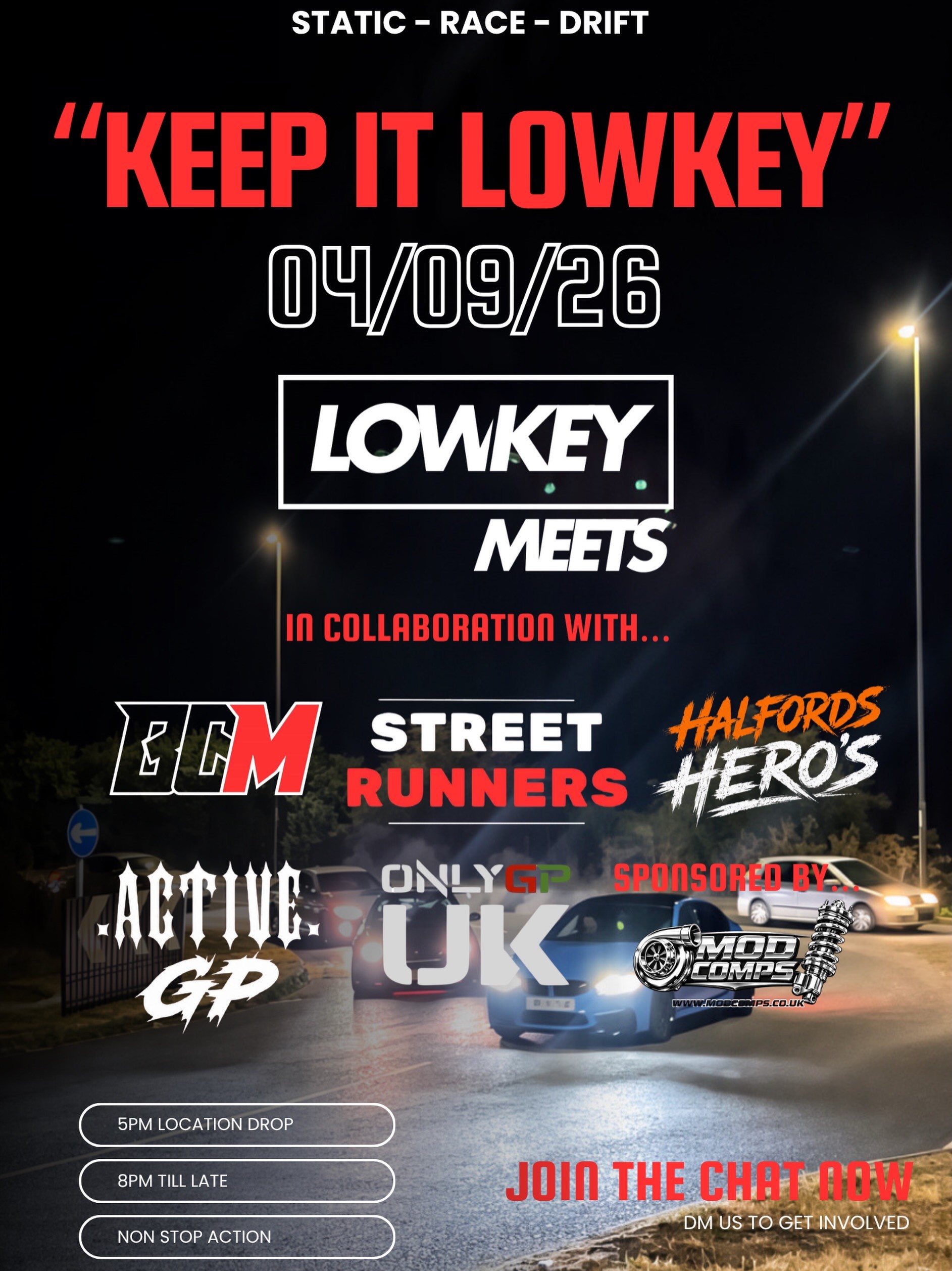 Keep It Lowkey — Stance/Muscle car meet in International on Friday 4 September 2026