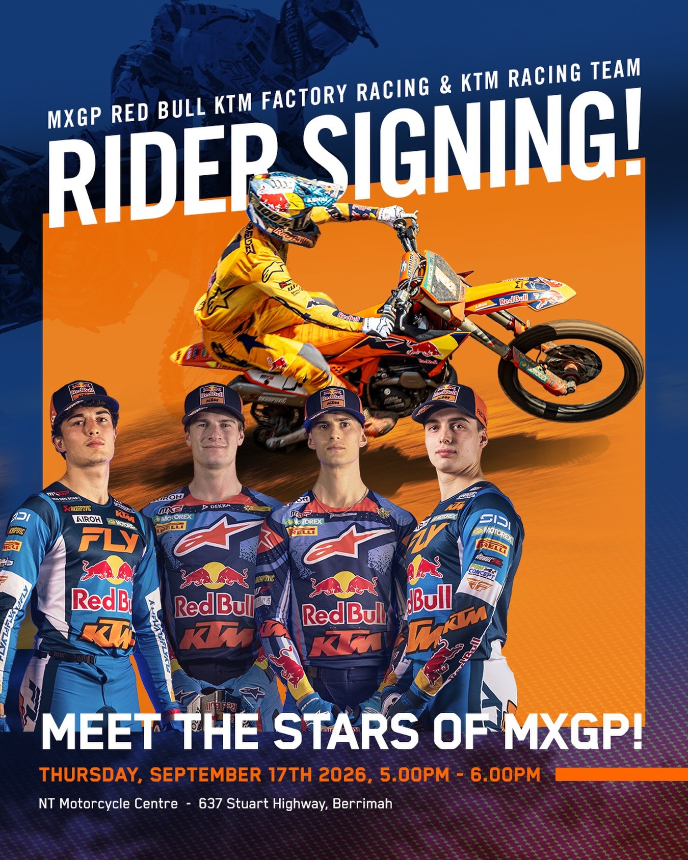 KTM Rider Signing Session — car meet in Darwin, NT on Thursday 17 September 2026