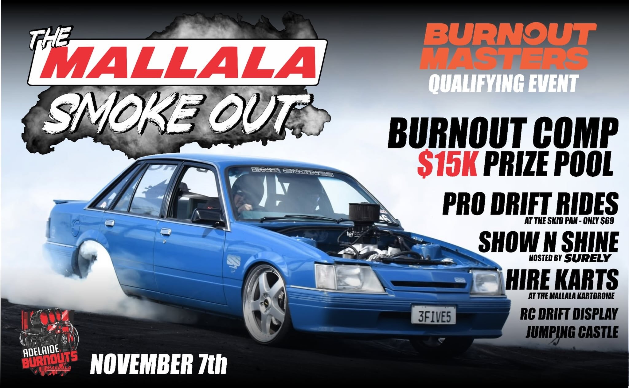 The Mallala Smoke Out — Muscle spectator event in Adelaide, SA on Saturday 7 November 2026