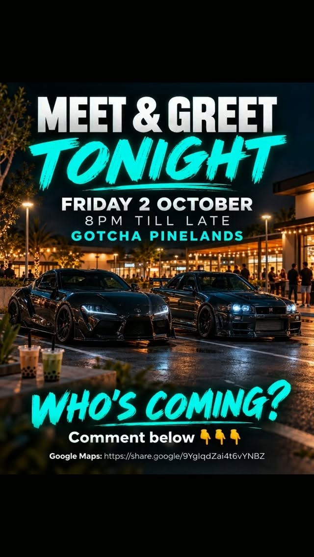 Meet & Greet — JDM/Euro car meet in Brisbane, QLD on Friday 2 October 2026