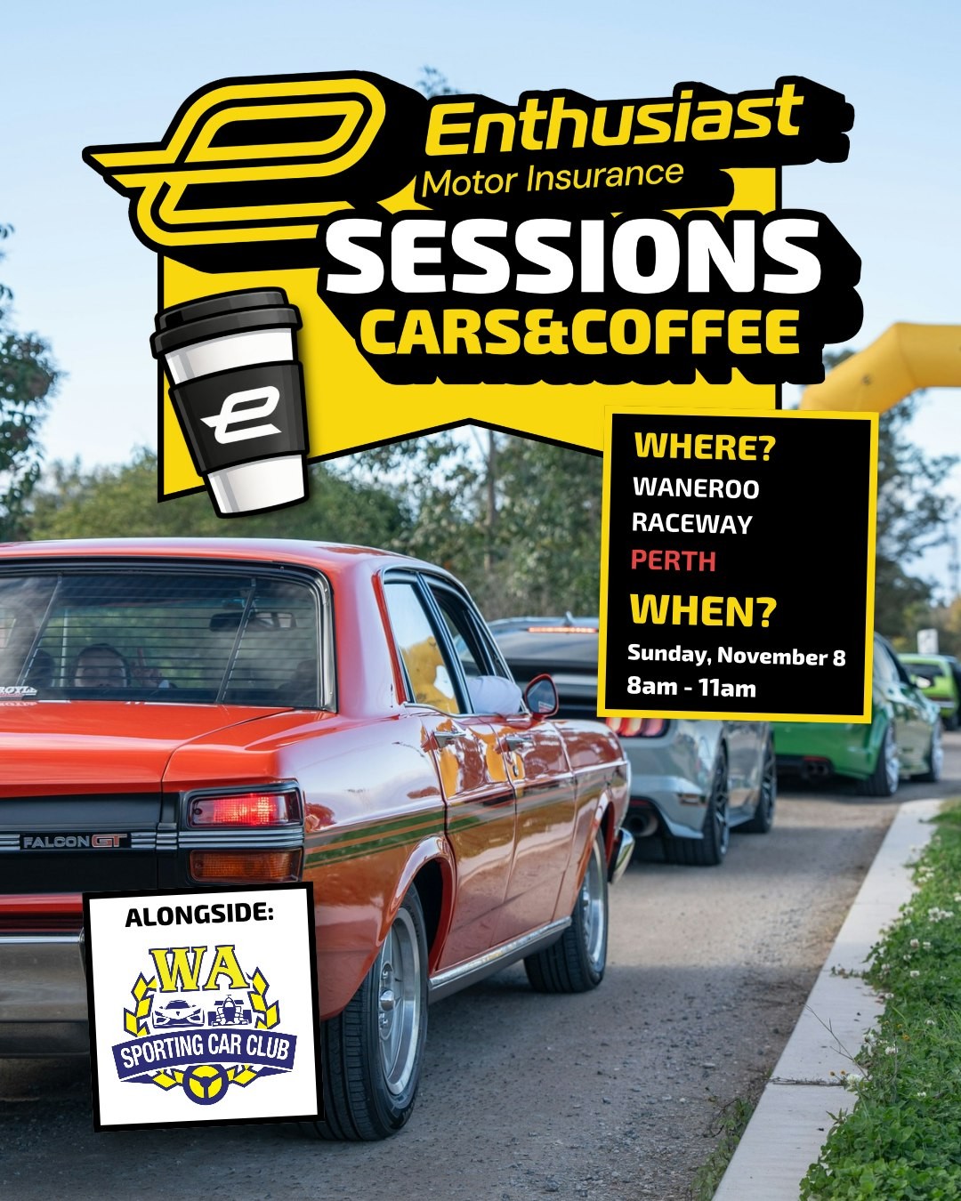 Enthusiast Sessions Cars & Coffee — Classic/Muscle car meet in Perth, WA on Sunday 8 November 2026