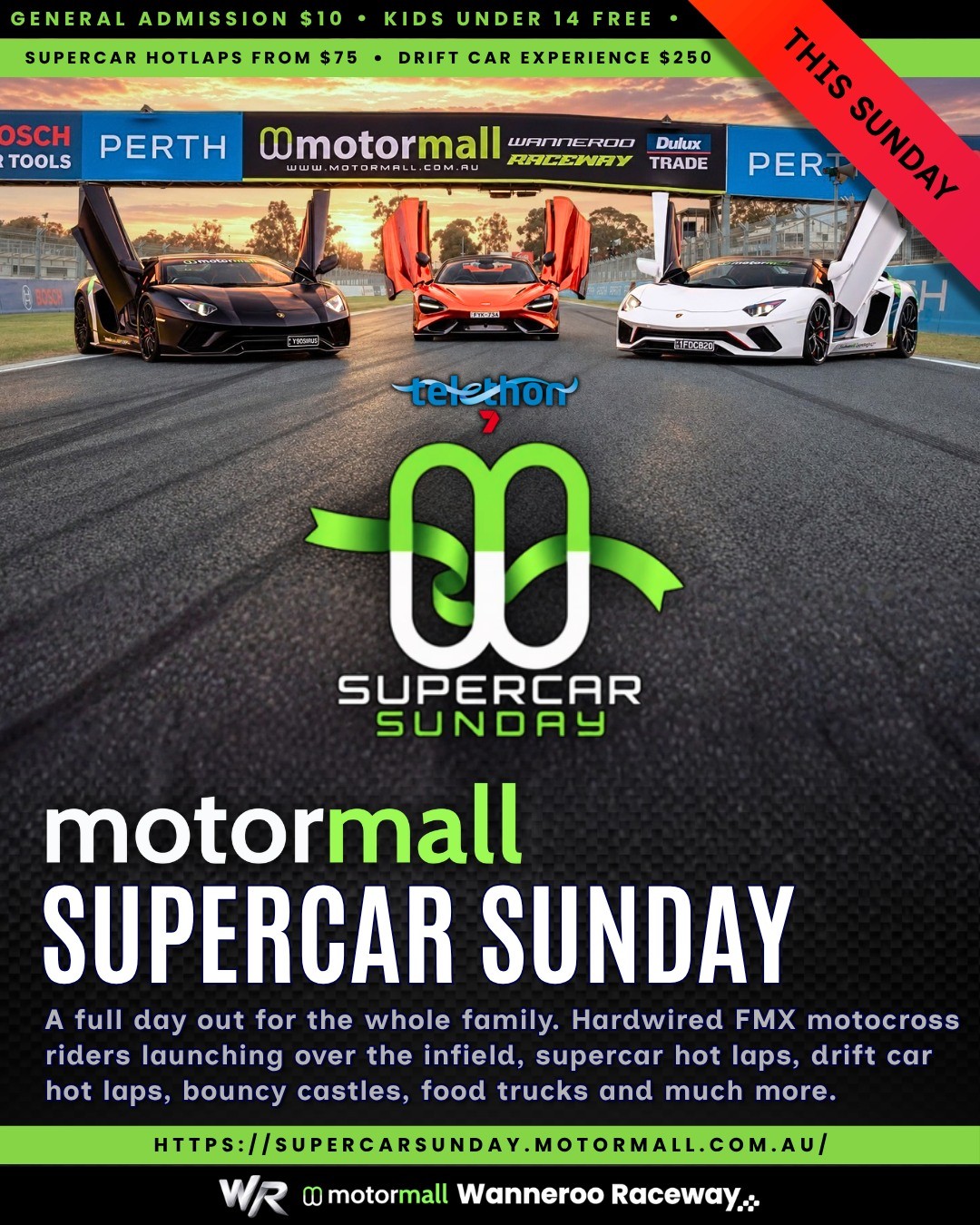 Motormall Supercar Sunday — Exotic spectator event in Perth, WA on Sunday 4 October 2026