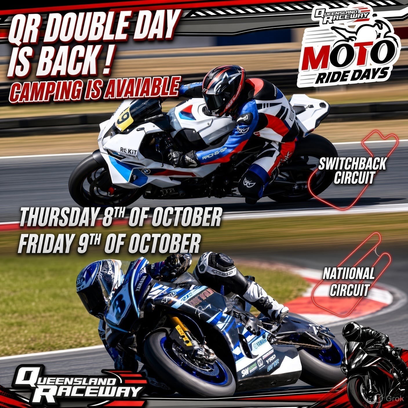 QR Moto Ride Day - Double Day — track day in Brisbane, QLD on Thursday 8 October 2026