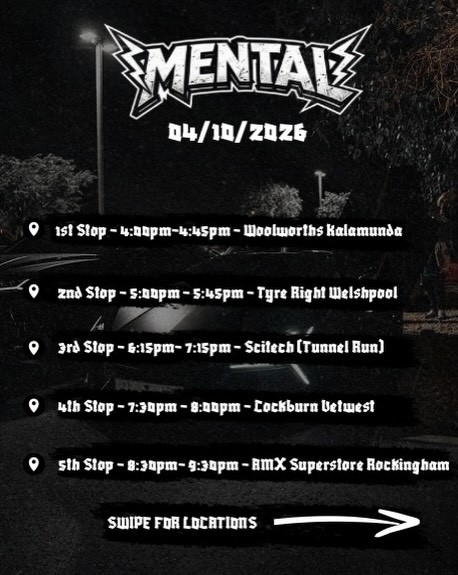 Mental Cruise — car meet in Perth, WA on Sunday 4 October 2026