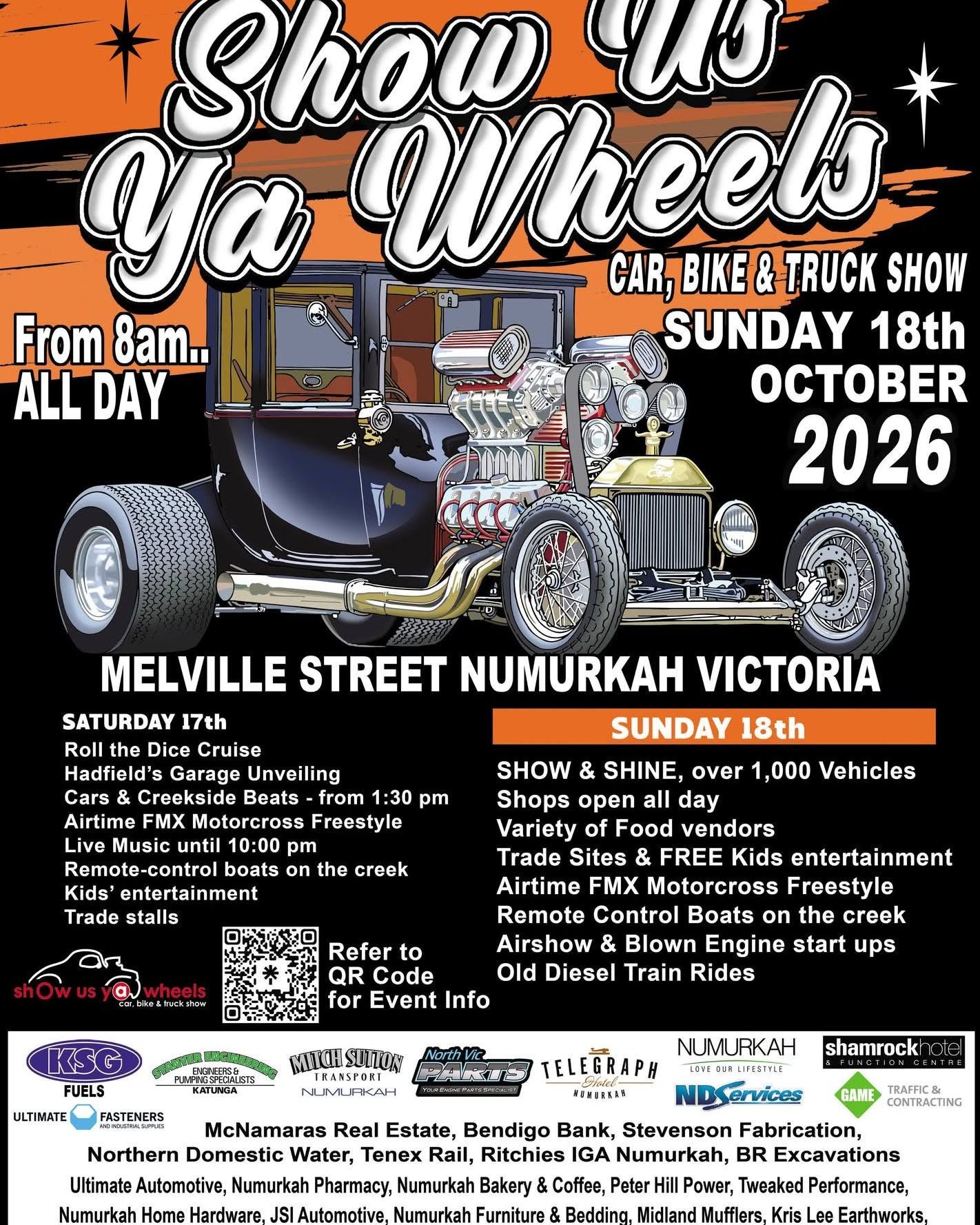 Show Us Ya Wheels — Muscle/Classic spectator event in Melbourne, VIC on Saturday 17 October 2026