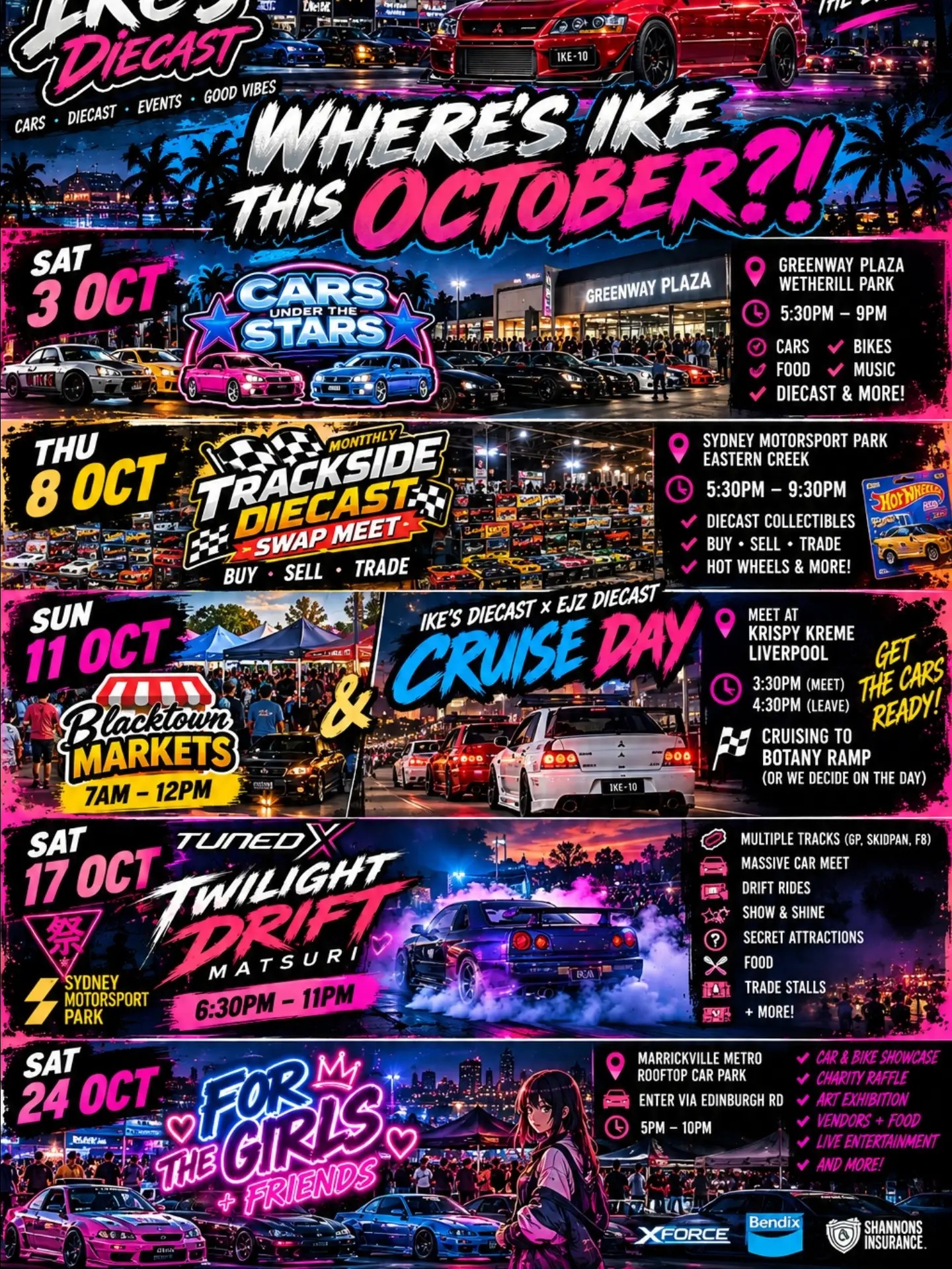 Tuned Twilight Drift Matsuri — JDM/Stance spectator event in Sydney, NSW on Saturday 17 October 2026