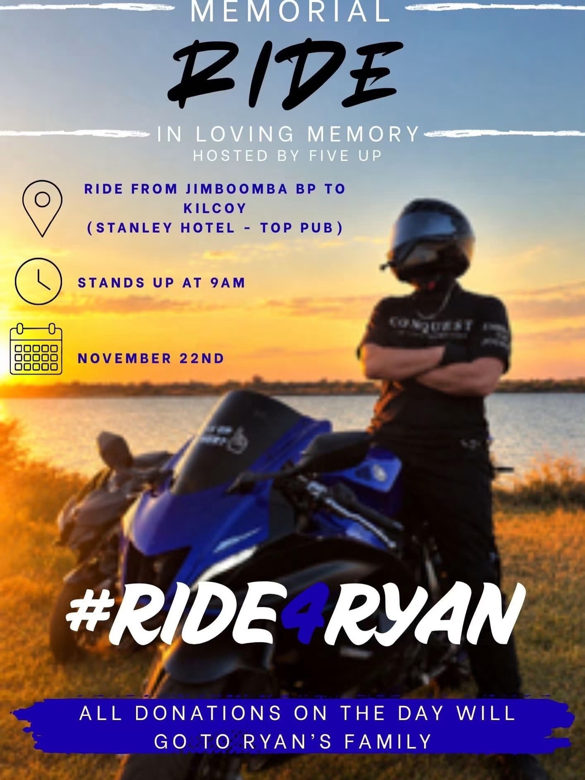 Memorial Ride #RIDE4RYAN — car meet in Brisbane, QLD on Sunday 22 November 2026