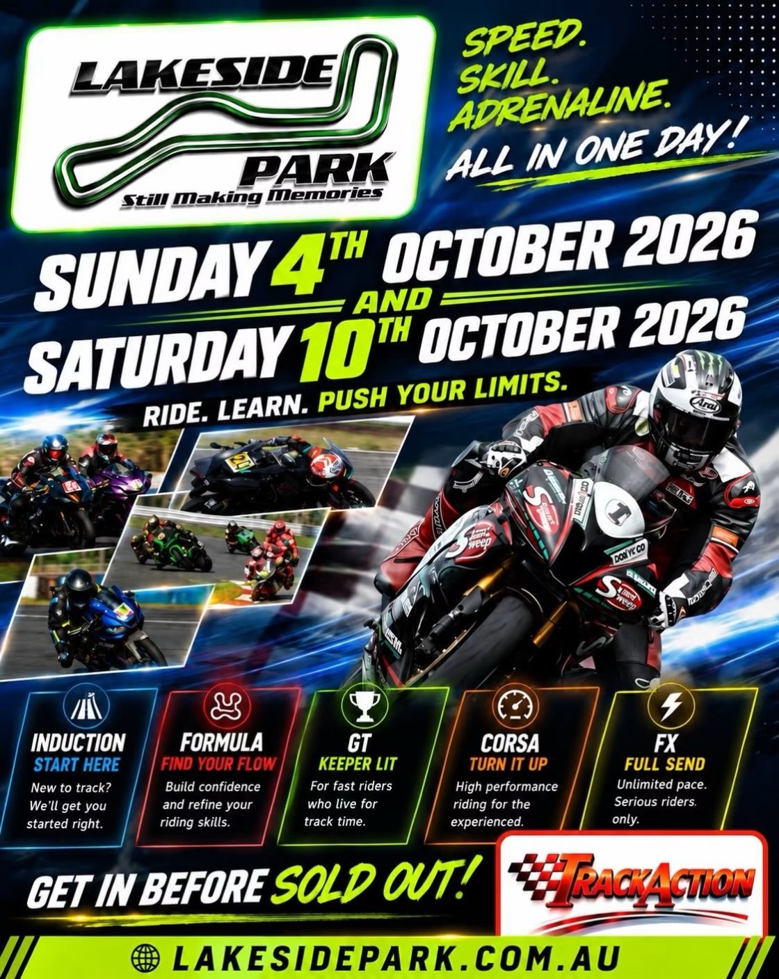 Moto Ride Days — track day in Brisbane, QLD on Sunday 4 October 2026