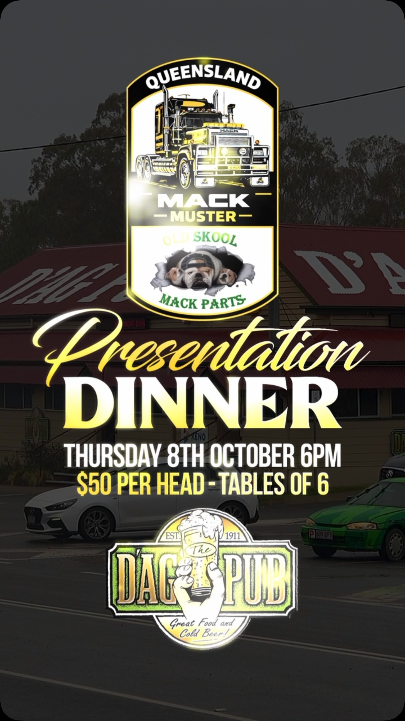 Queensland Mack Muster Presentation Dinner — Classic car meet in Brisbane, QLD on Thursday 8 October 2026