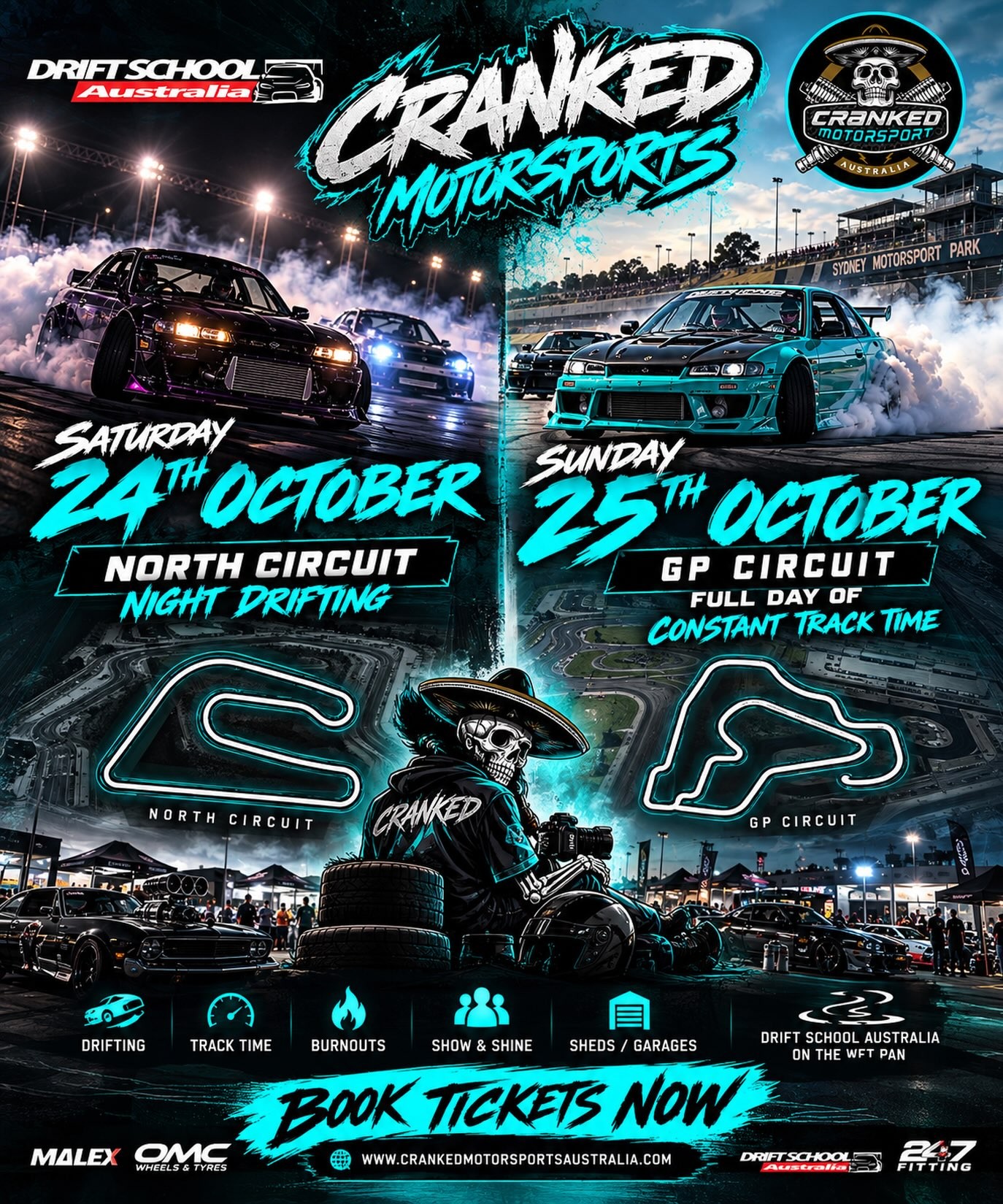 Cranked Motorsports — JDM/Muscle spectator event in Sydney, NSW on Saturday 24 October 2026