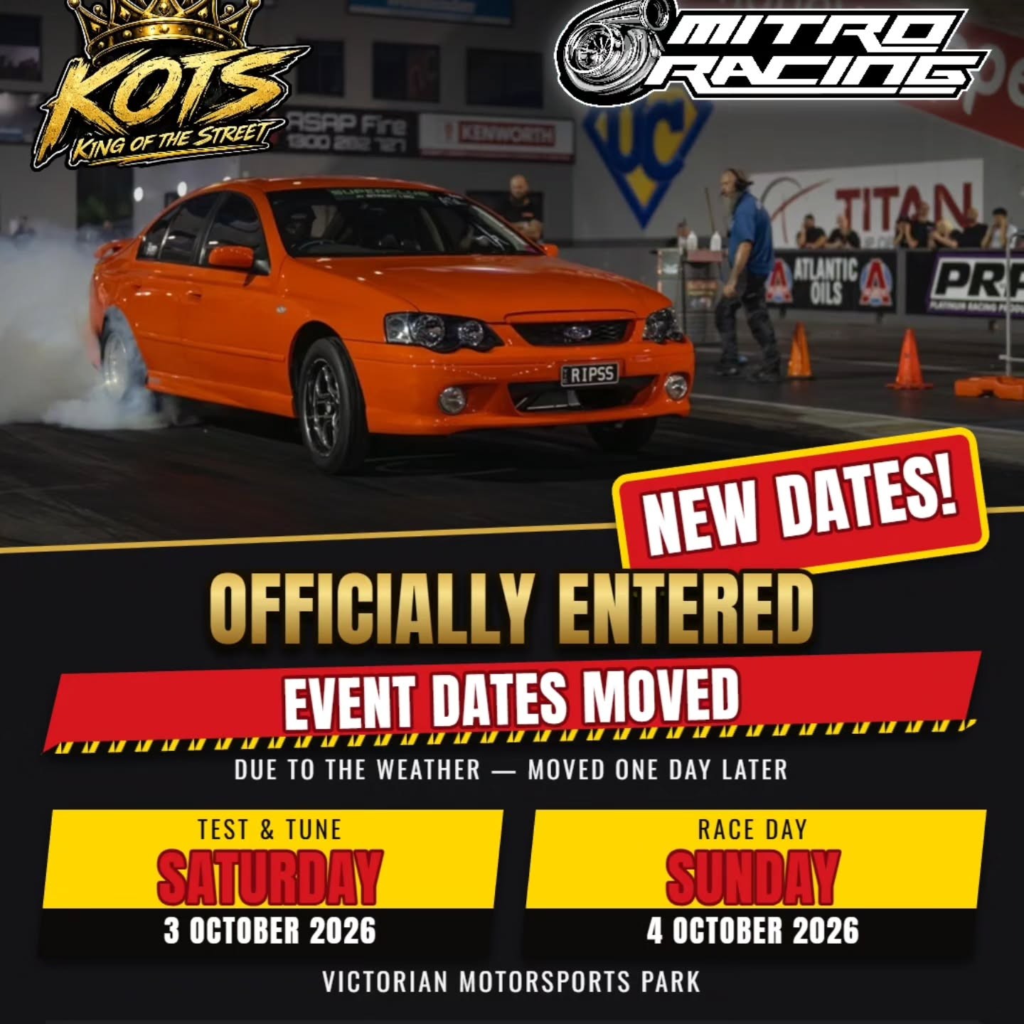 King of the Street — JDM/Muscle spectator event in Melbourne, VIC on Saturday 3 October 2026