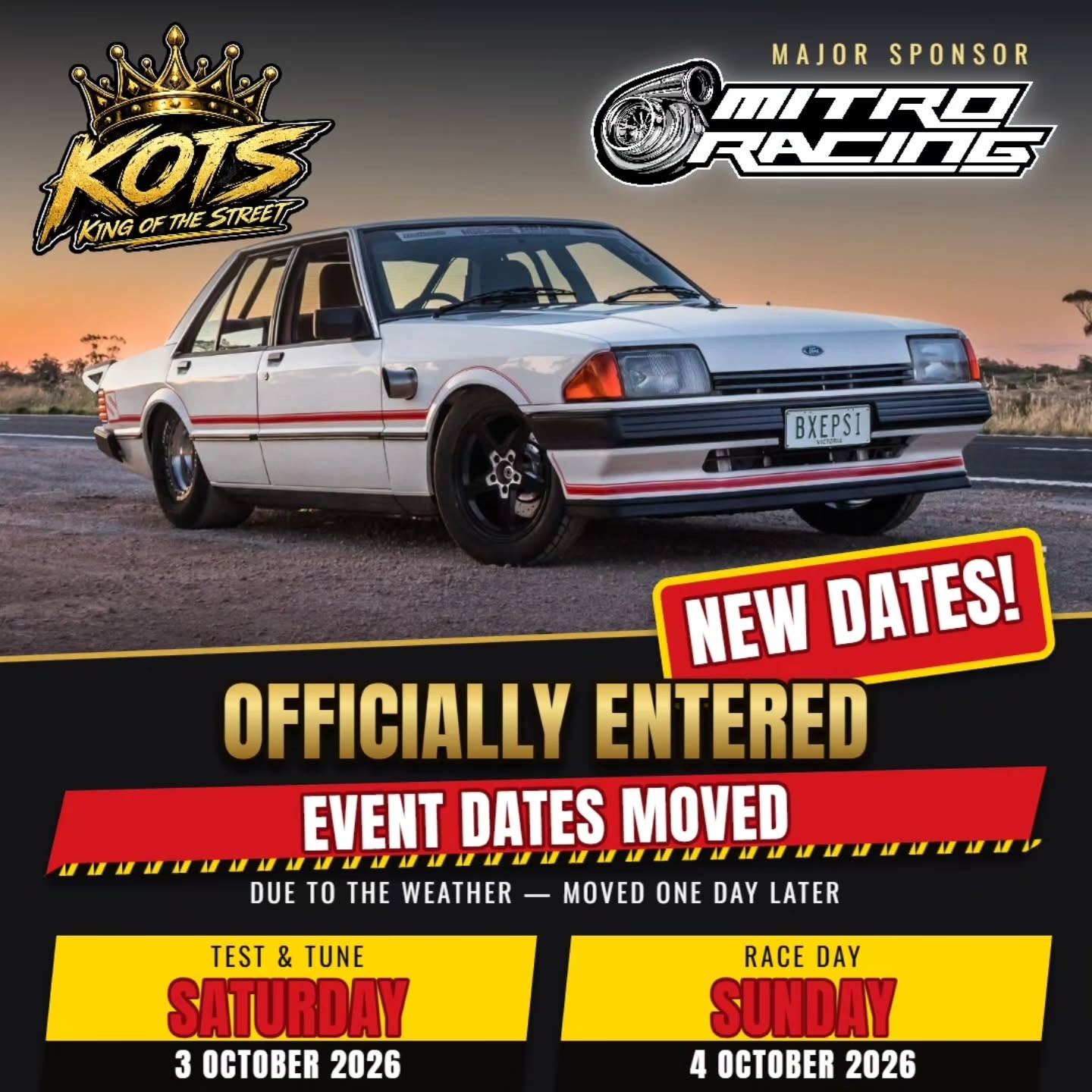 King of the Street — Muscle spectator event in Melbourne, VIC on Saturday 3 October 2026