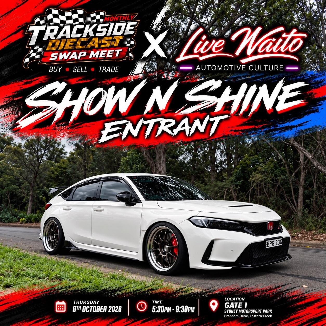 Trackside Diecast Swap Meet x Live Naito — JDM car meet in Sydney, NSW on Thursday 8 October 2026