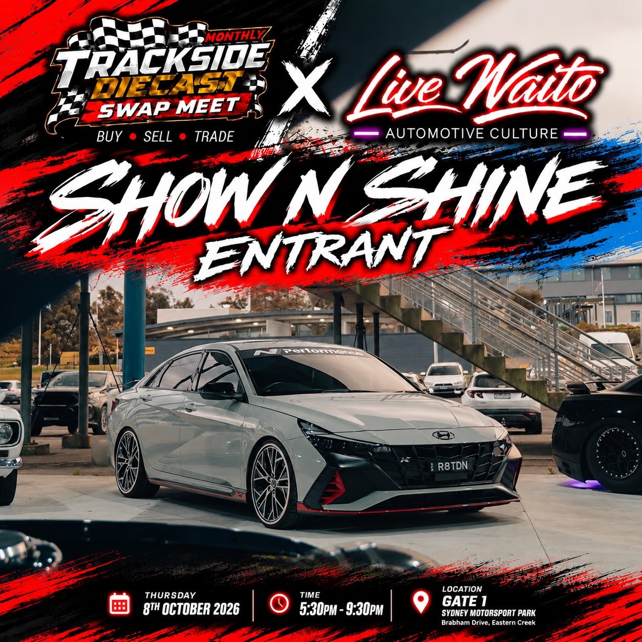 Trackside Diecast Swap Meet x Live Naito — JDM car meet in Sydney, NSW on Thursday 8 October 2026