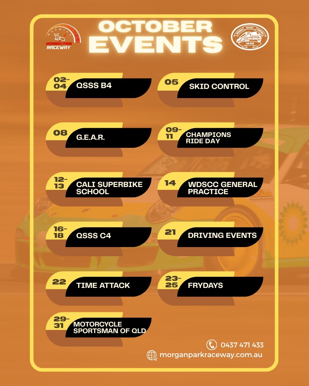 Frydays — Muscle track day in Brisbane, QLD on Friday 23 October 2026