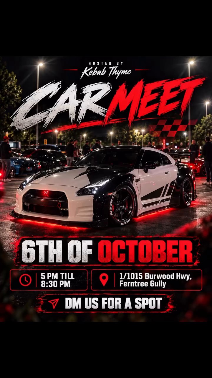 Kebab Thyme Monthly Meet — Euro/JDM car meet in Melbourne, VIC on Tuesday 6 October 2026