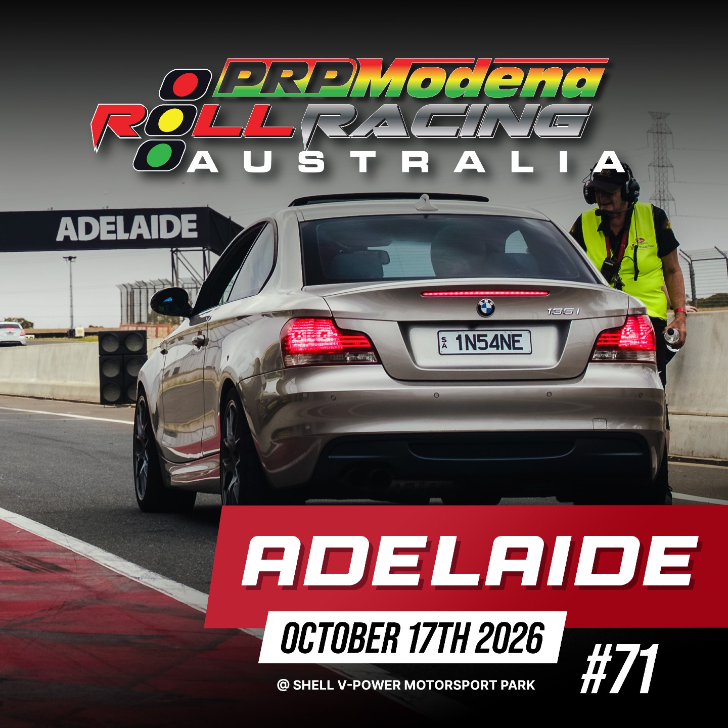 Roll Racing Adelaide #71 — track day in Adelaide, SA on Saturday 17 October 2026