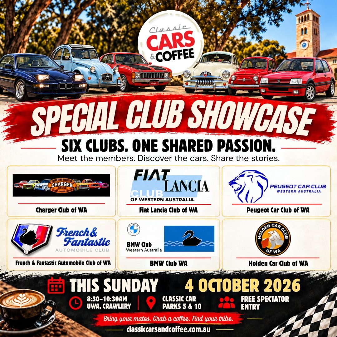 Special Club Showcase — Classic/Euro car meet in Perth, WA on Sunday 4 October 2026