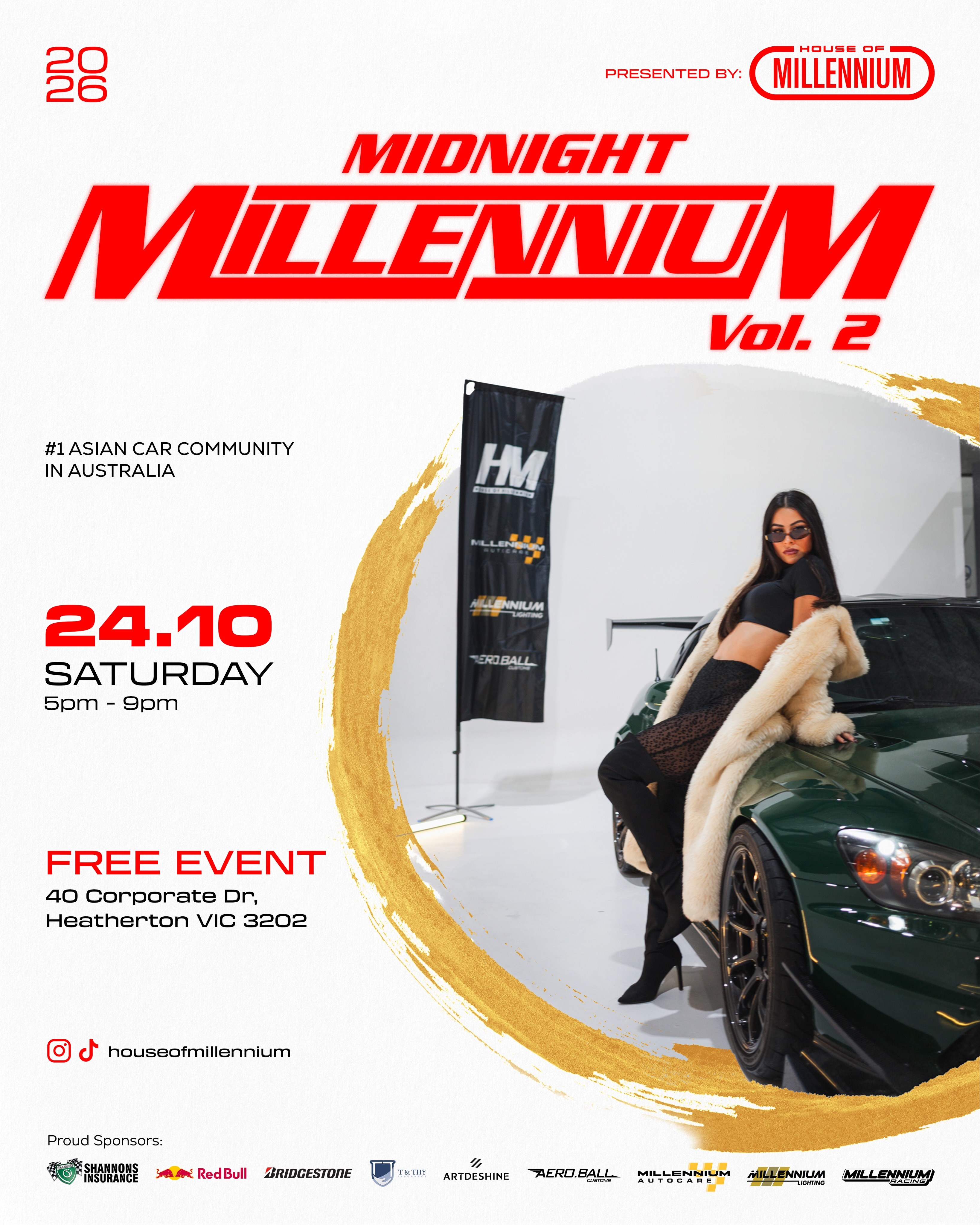 Midnight Millennium Vol. 2 — JDM car meet in Melbourne, VIC on Saturday 24 October 2026