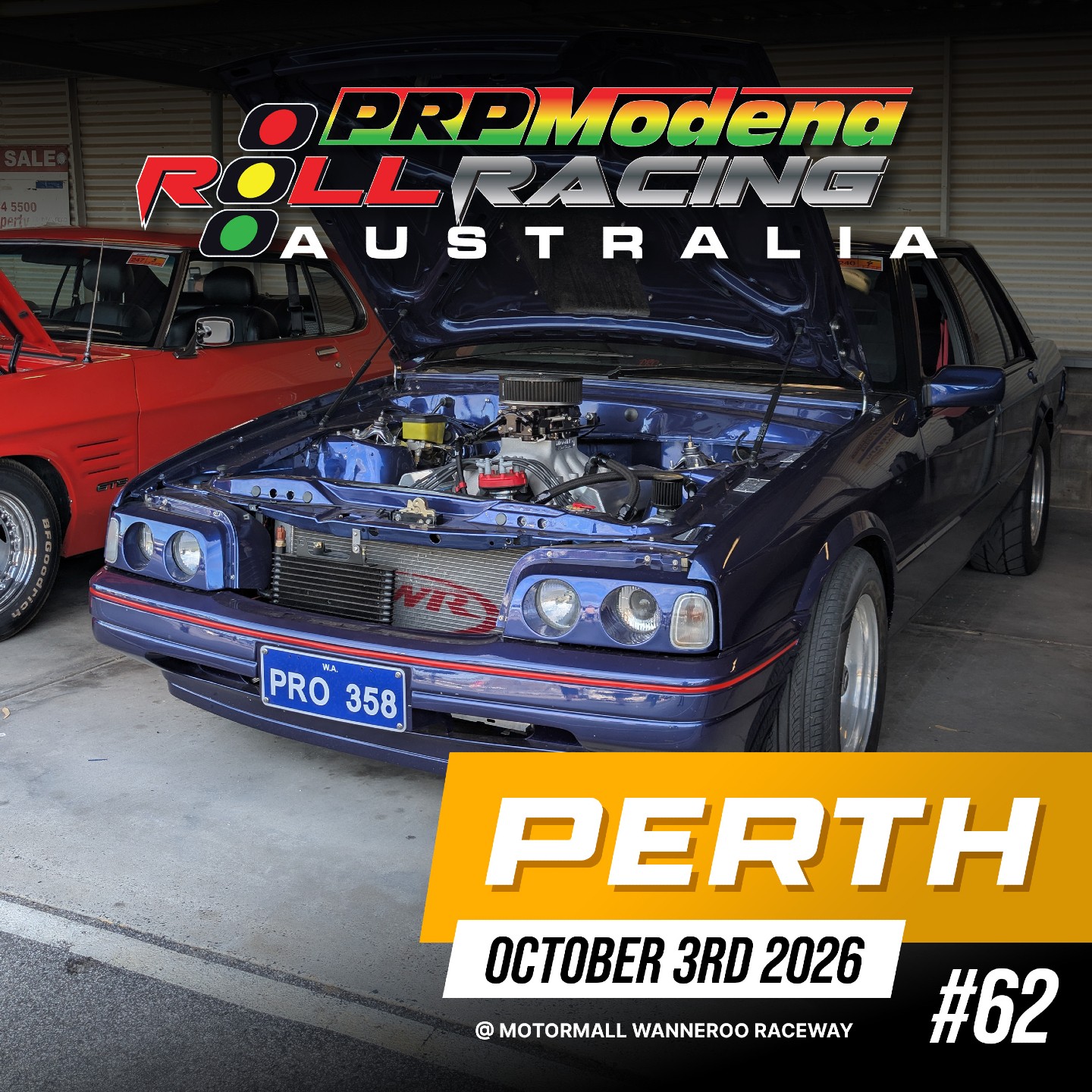 Roll Racing Perth #62 — Muscle/JDM track day in Perth, WA on Saturday 3 October 2026