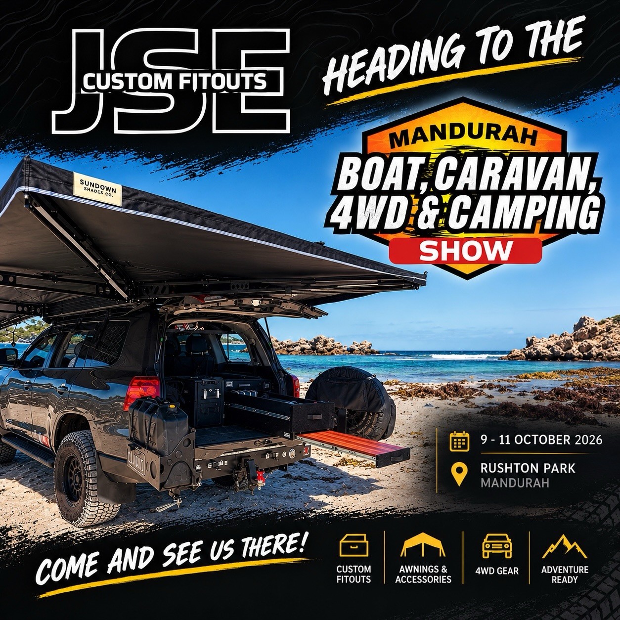 Mandurah Boat, Caravan, 4WD & Camping Show — 4x4 spectator event in Perth, WA on Friday 9 October 2026