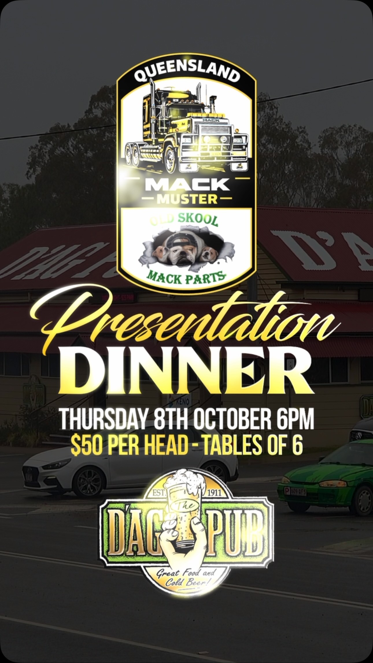 Queensland Mack Muster Presentation Dinner — Classic car meet in Sunshine Coast, QLD on Thursday 8 October 2026