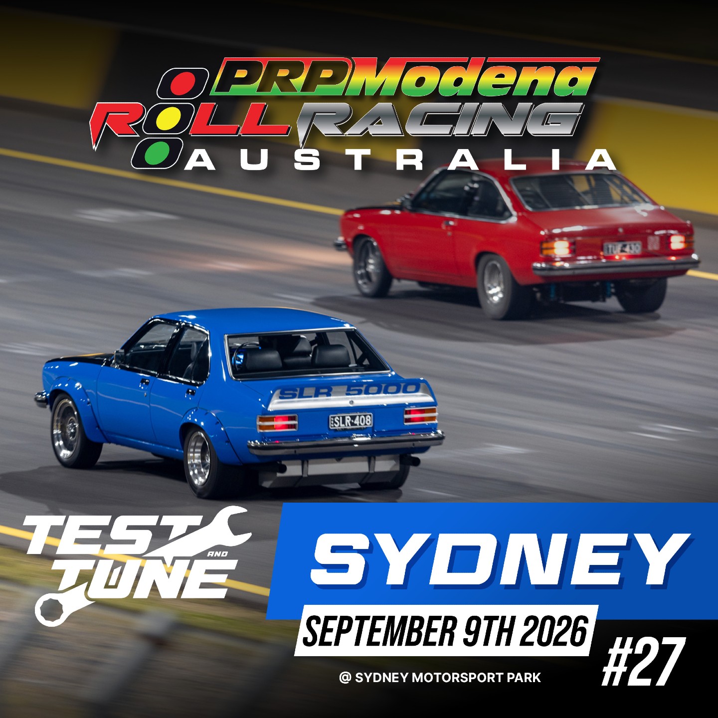 Roll Racing Sydney Test & Tune — Muscle/JDM track day in Sydney, NSW on Wednesday 9 September 2026