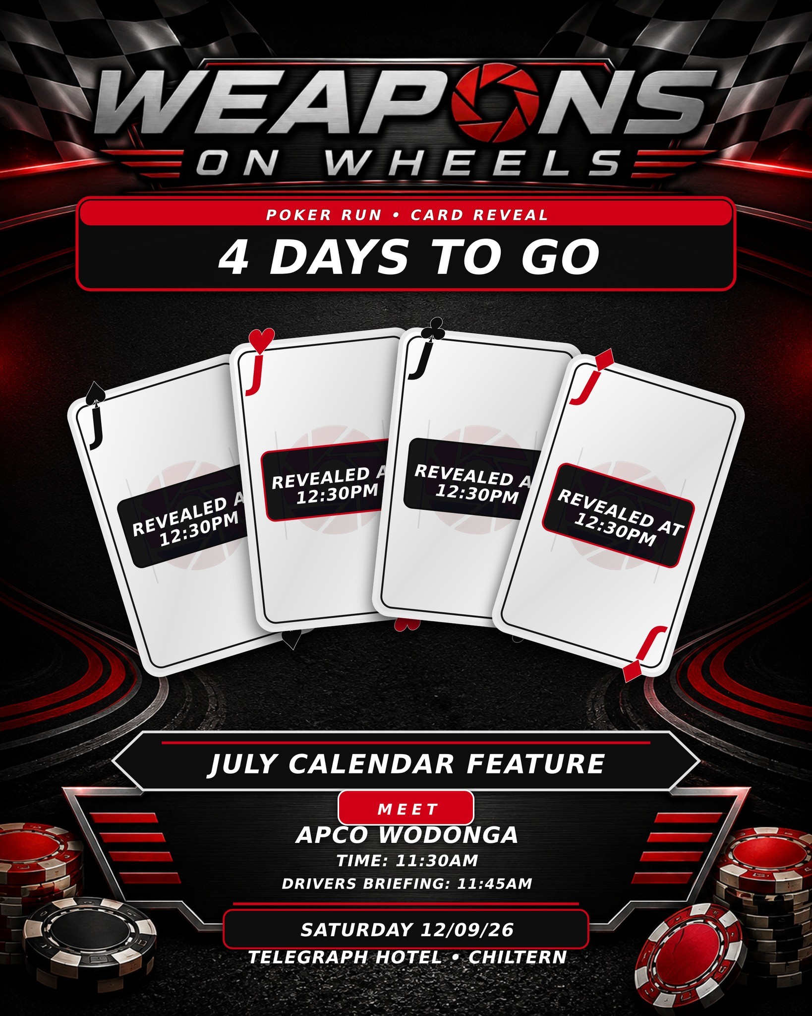 Weapons on Wheels Poker Run — car meet in Albury, VIC on Saturday 12 September 2026
